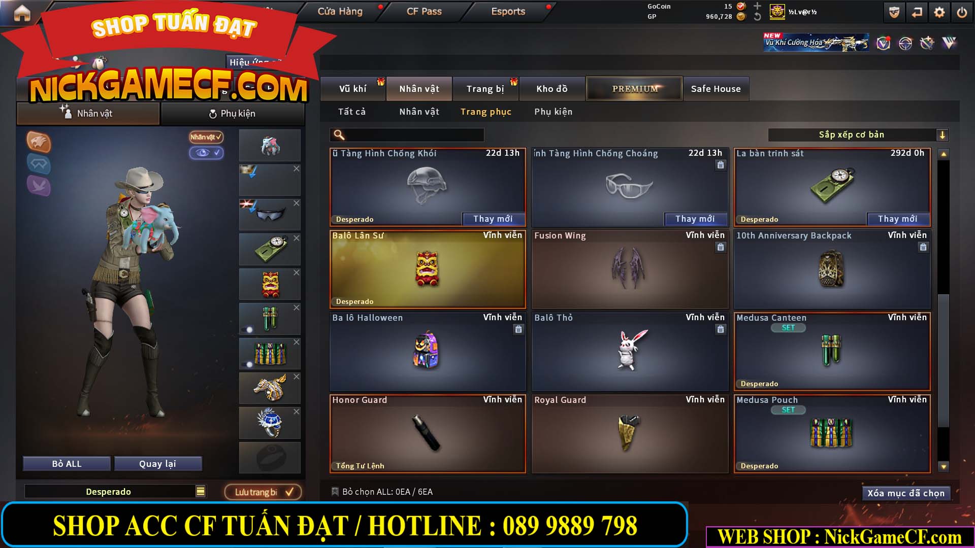 MÃ CF14940 - GIÁ : 8888K - CHIẾN FULL ZOM XINH - VIP6