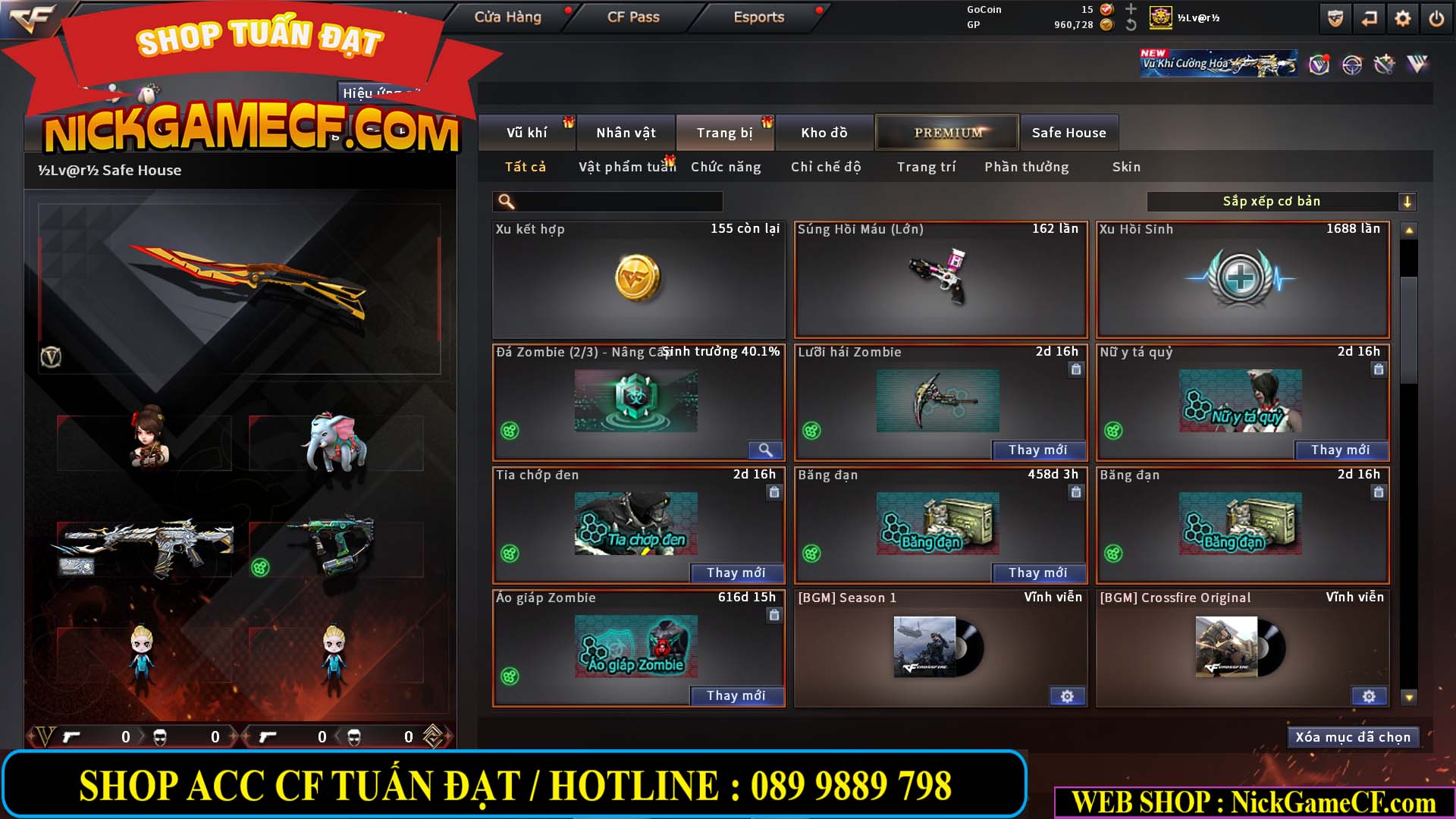 MÃ CF14940 - GIÁ : 8888K - CHIẾN FULL ZOM XINH - VIP6