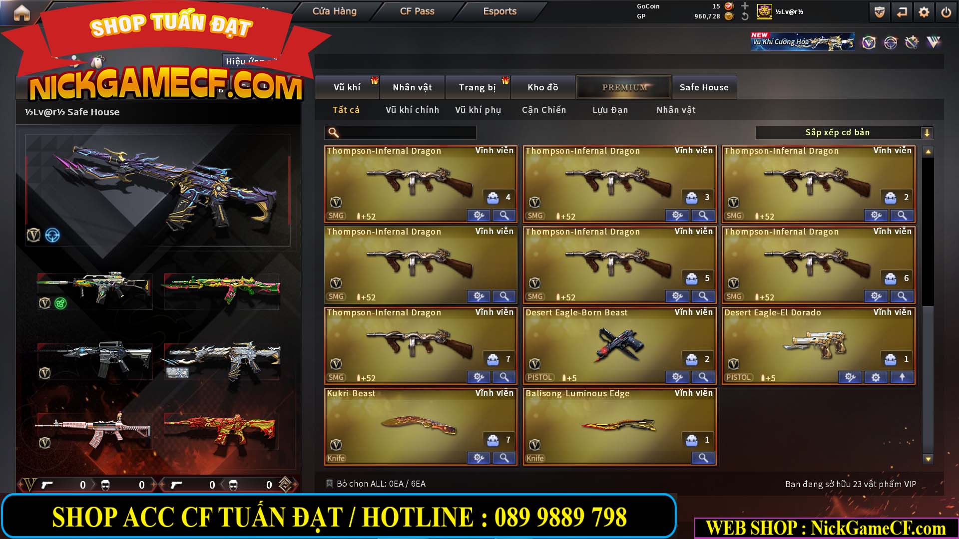 MÃ CF14940 - GIÁ : 8888K - CHIẾN FULL ZOM XINH - VIP6