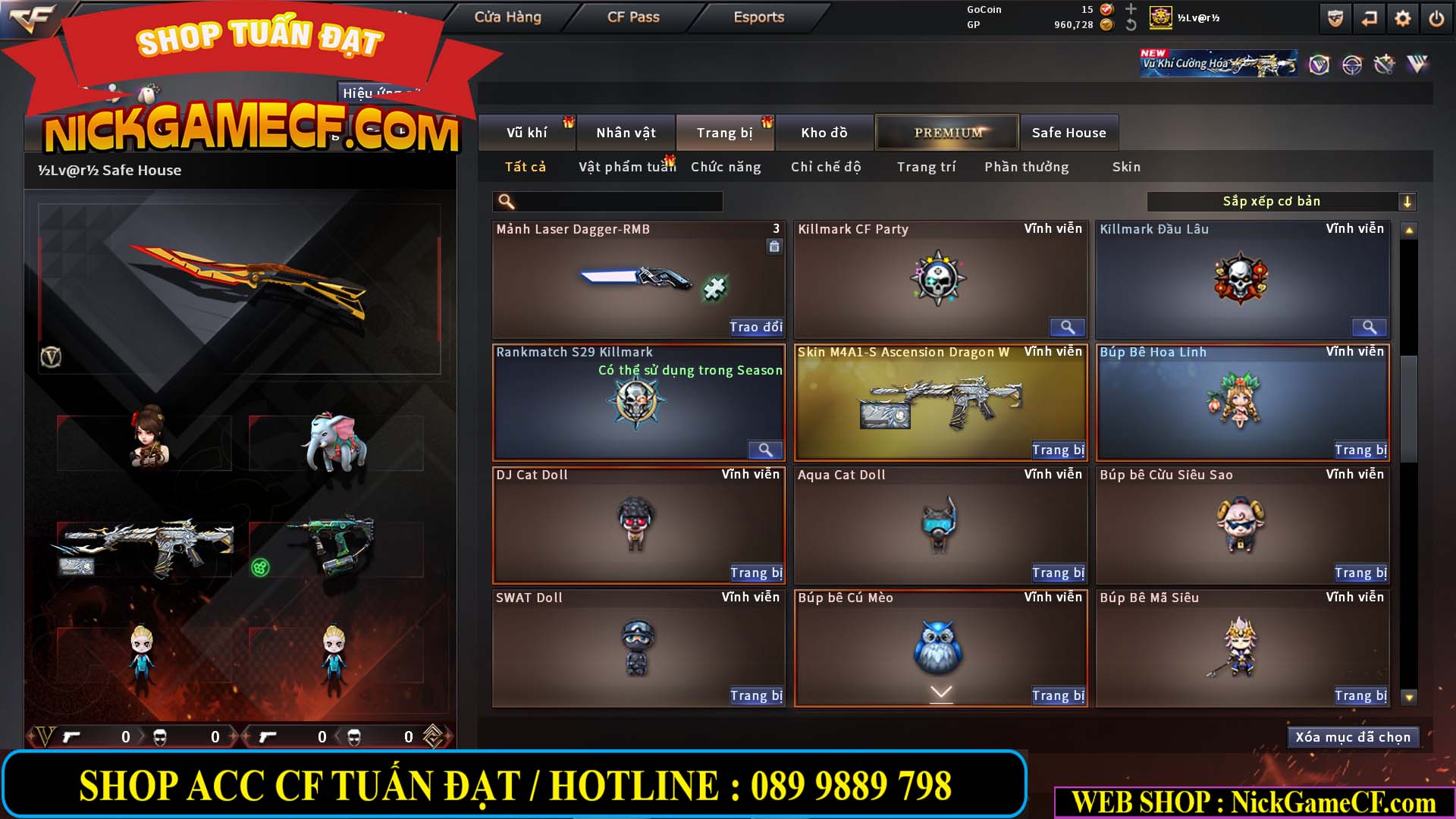 MÃ CF14940 - GIÁ : 8888K - CHIẾN FULL ZOM XINH - VIP6