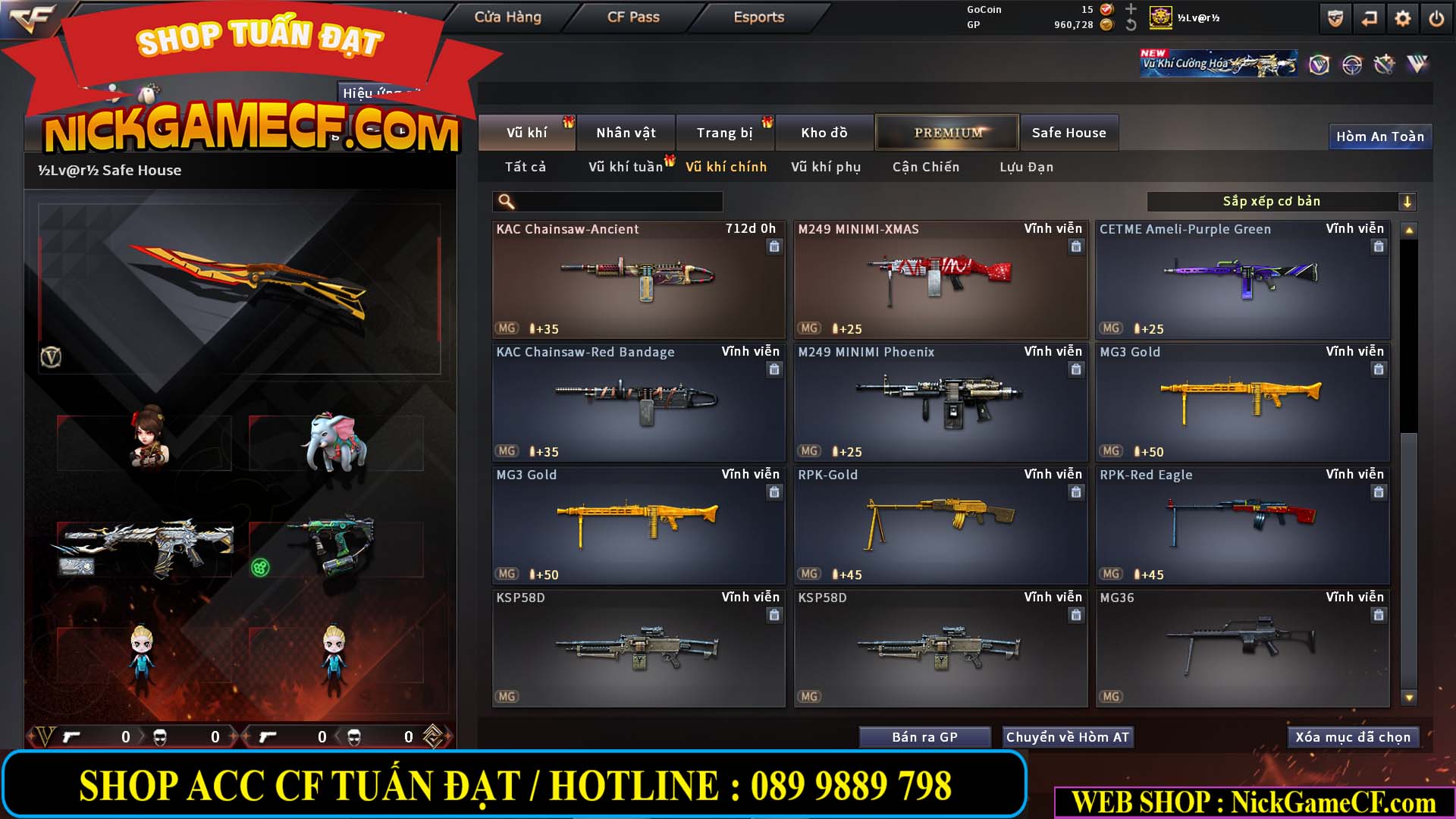 MÃ CF14940 - GIÁ : 8888K - CHIẾN FULL ZOM XINH - VIP6