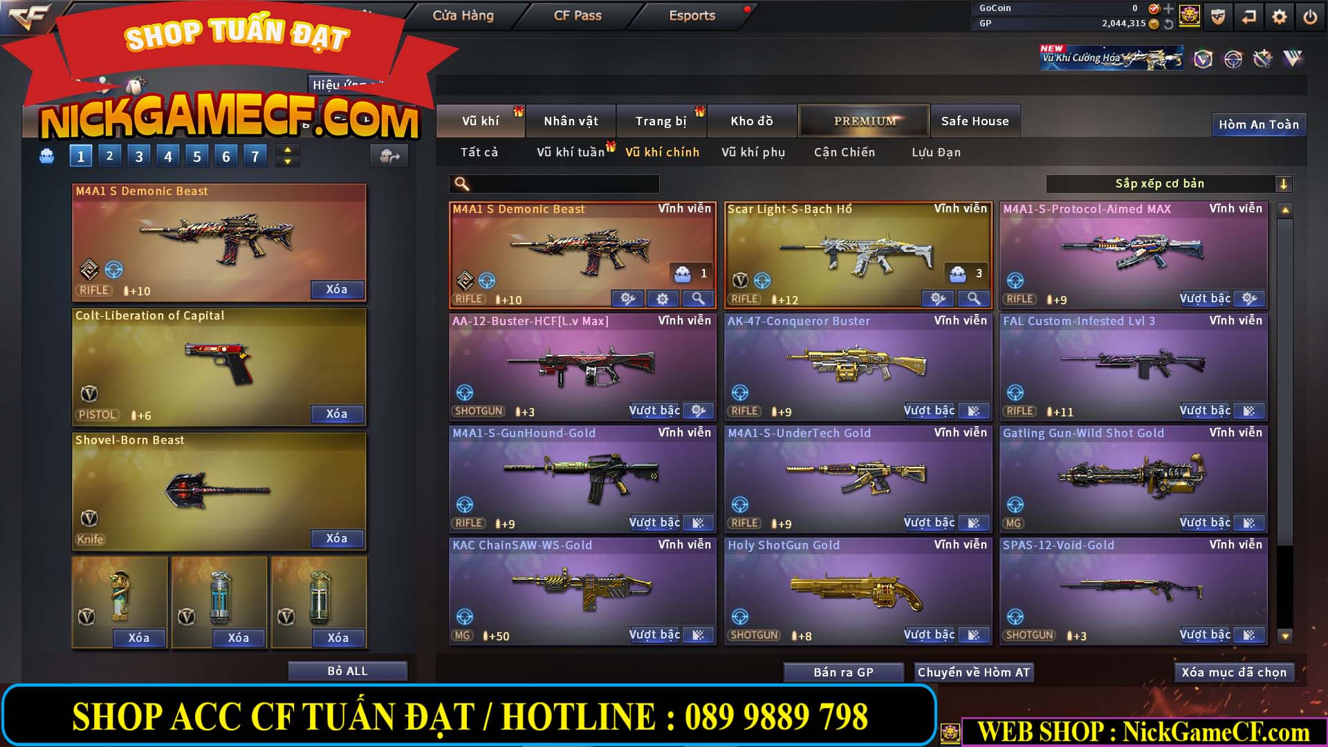 MÃ CF14941 - GIÁ : 4250K - CHIẾN C4 ĐẸP - 29 VIP - VIP5