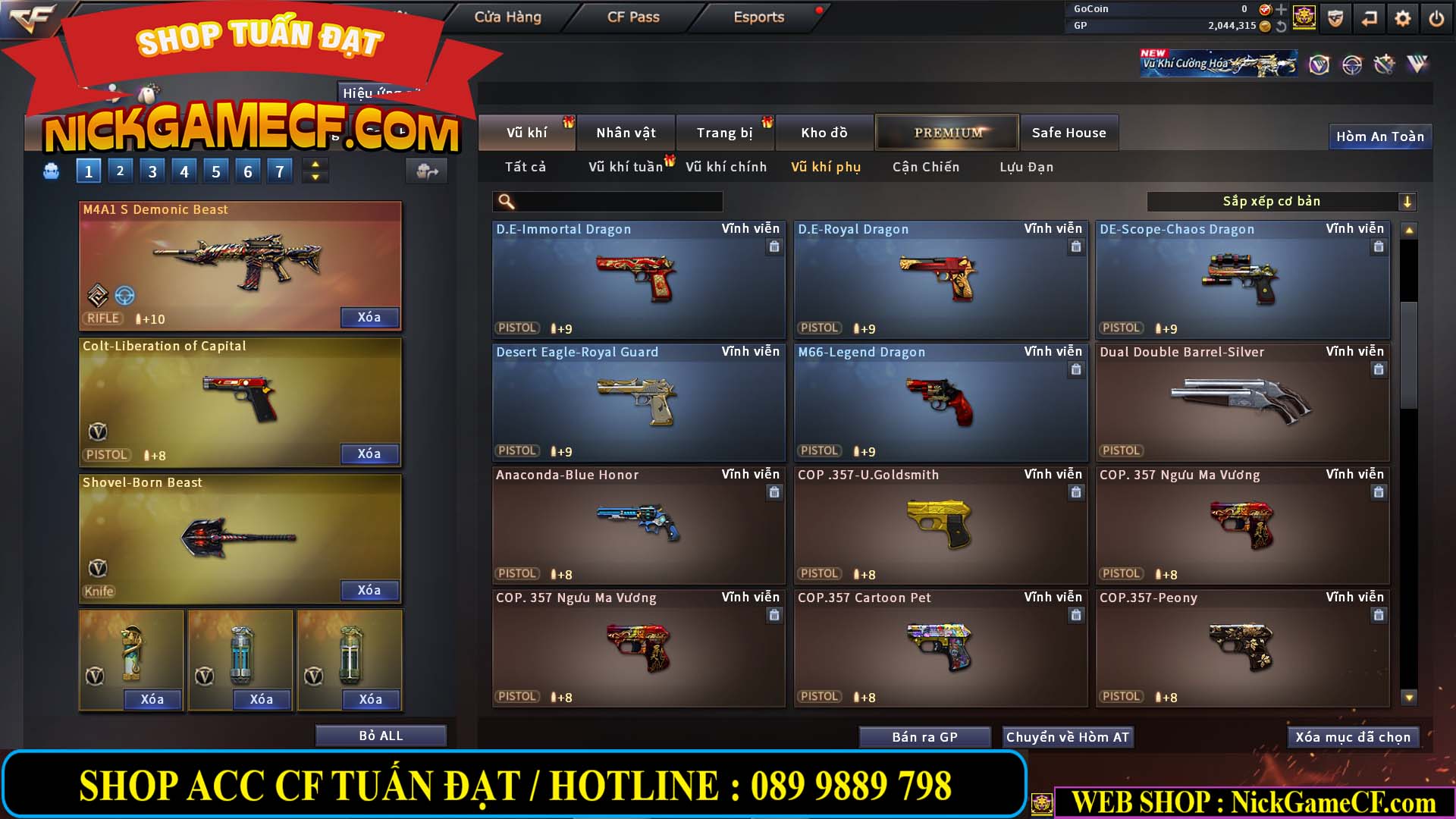 MÃ CF14941 - GIÁ : 4250K - CHIẾN C4 ĐẸP - 29 VIP - VIP5