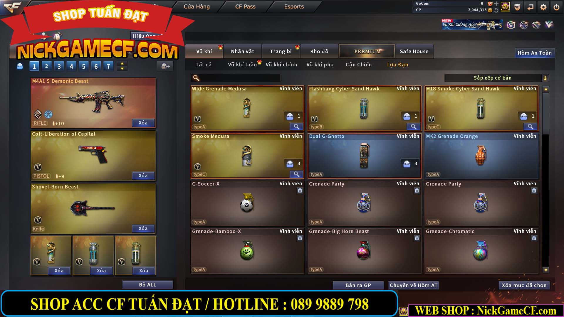 MÃ CF14941 - GIÁ : 4250K - CHIẾN C4 ĐẸP - 29 VIP - VIP5