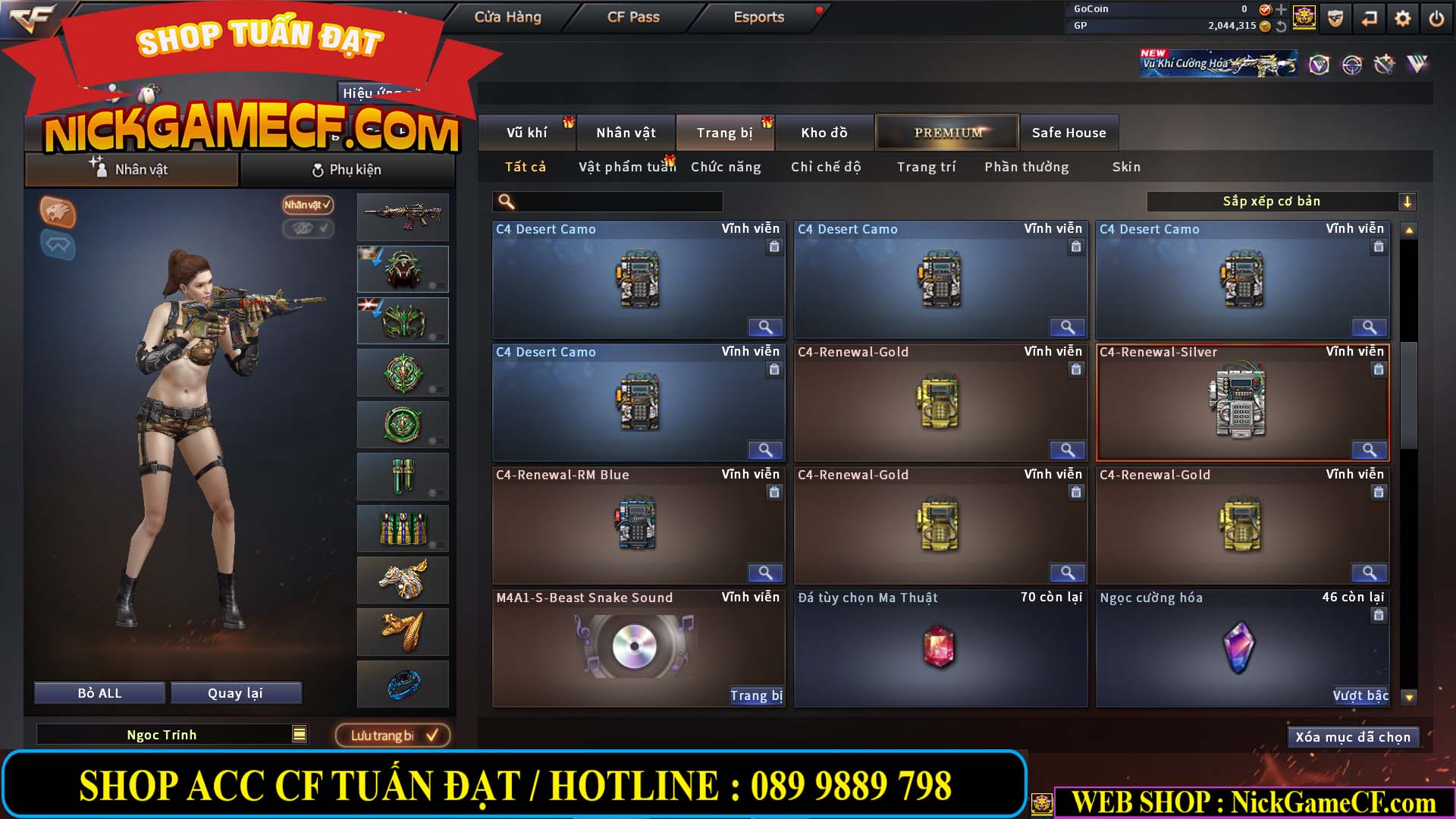 MÃ CF14941 - GIÁ : 4250K - CHIẾN C4 ĐẸP - 29 VIP - VIP5