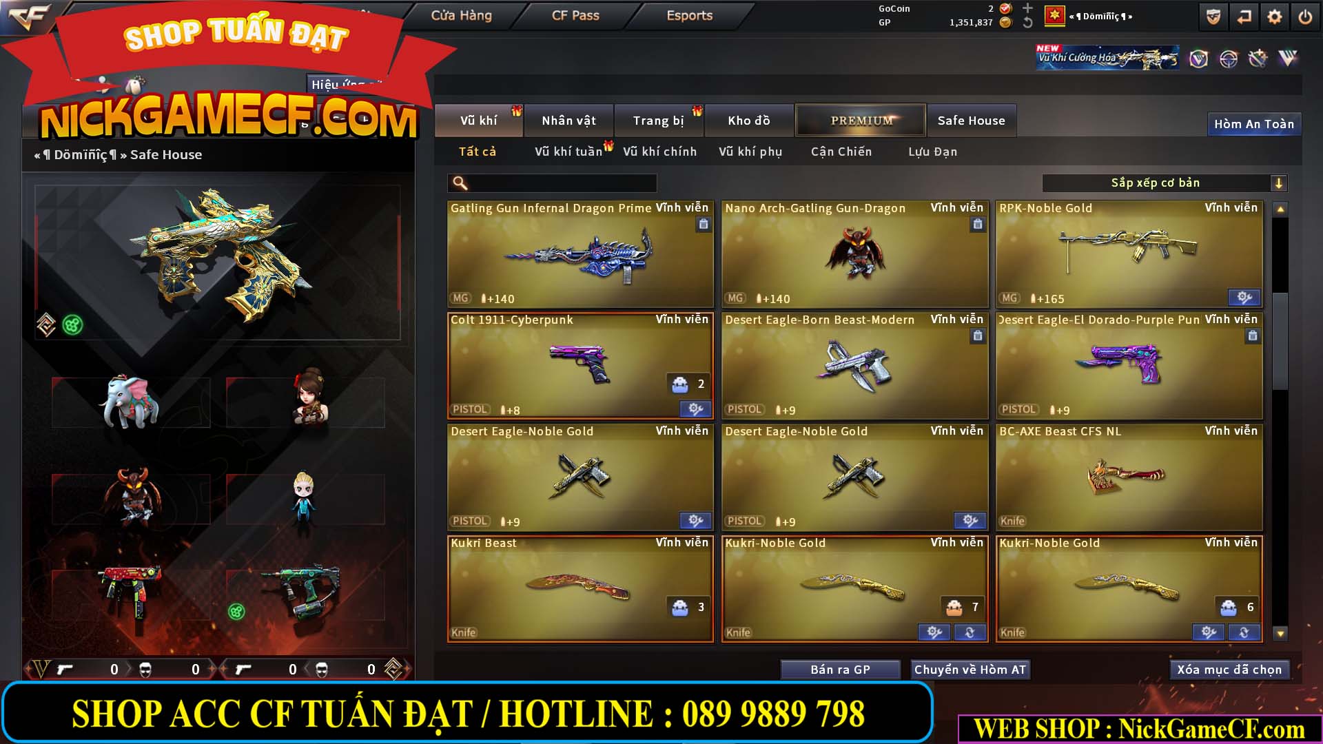 MÃ CF14942 - GIÁ : 8888K - CHIẾN FULL ZOM XỊN XÒ - VIP6