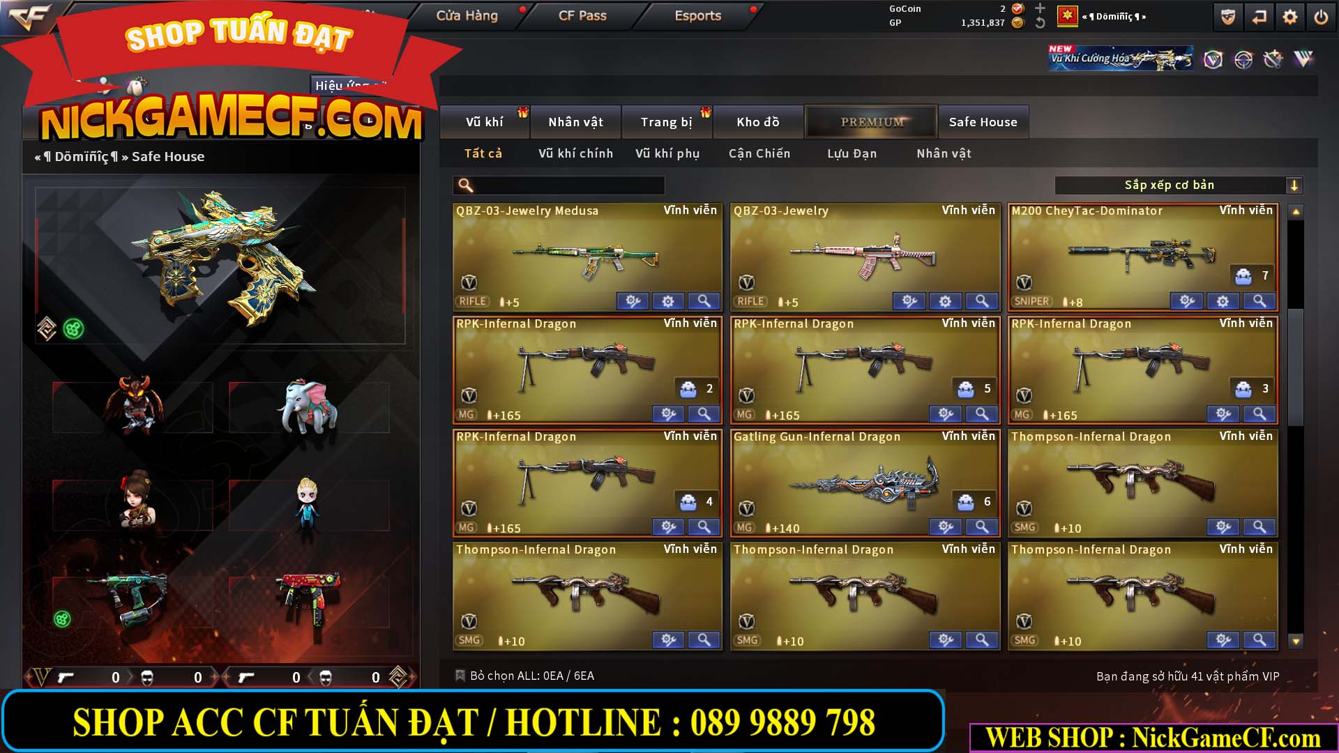 MÃ CF14942 - GIÁ : 8888K - CHIẾN FULL ZOM XỊN XÒ - VIP6