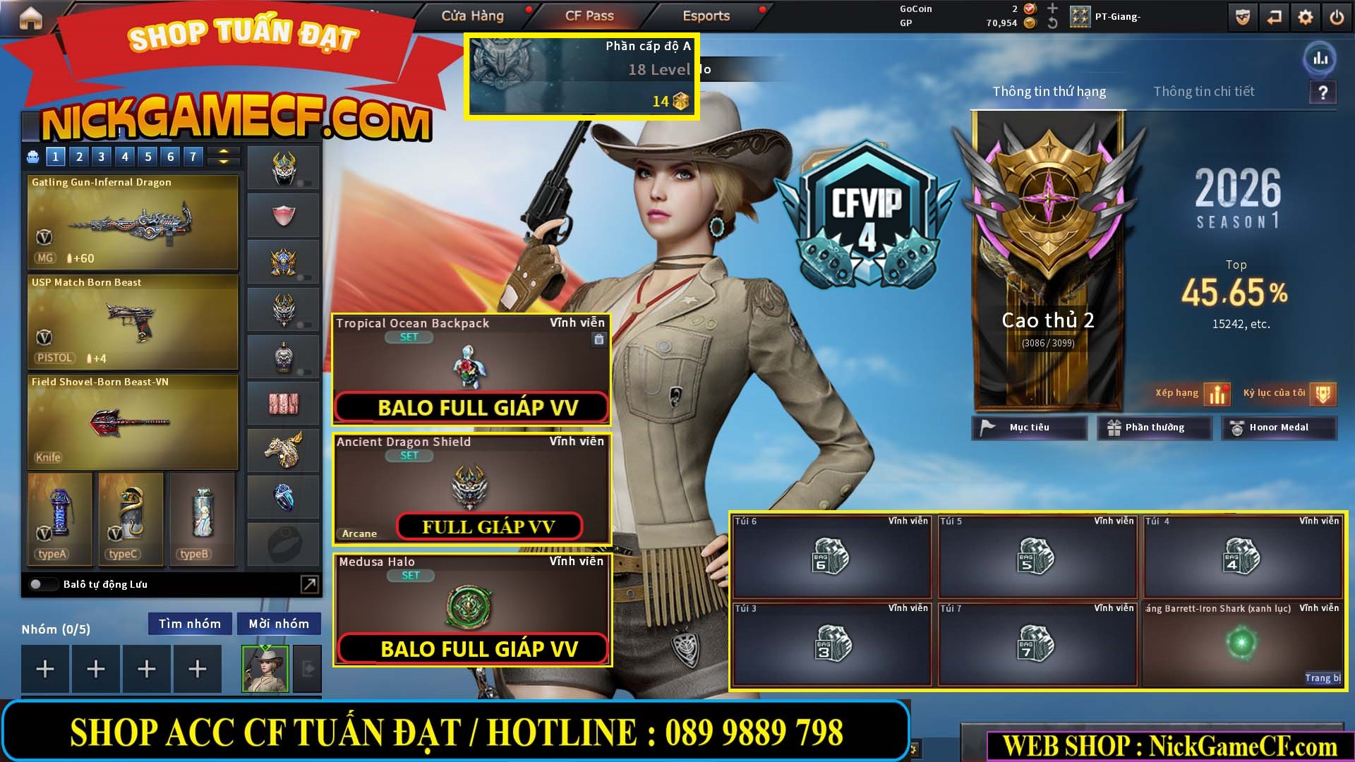 MÃ CF14957 - GIÁ : 2250K - SIÊU XINH - 18 VIP - VIP4