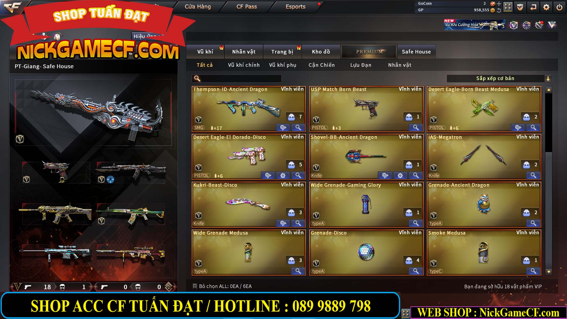 MÃ CF14957 - GIÁ : 2250K - SIÊU XINH - 18 VIP - VIP4