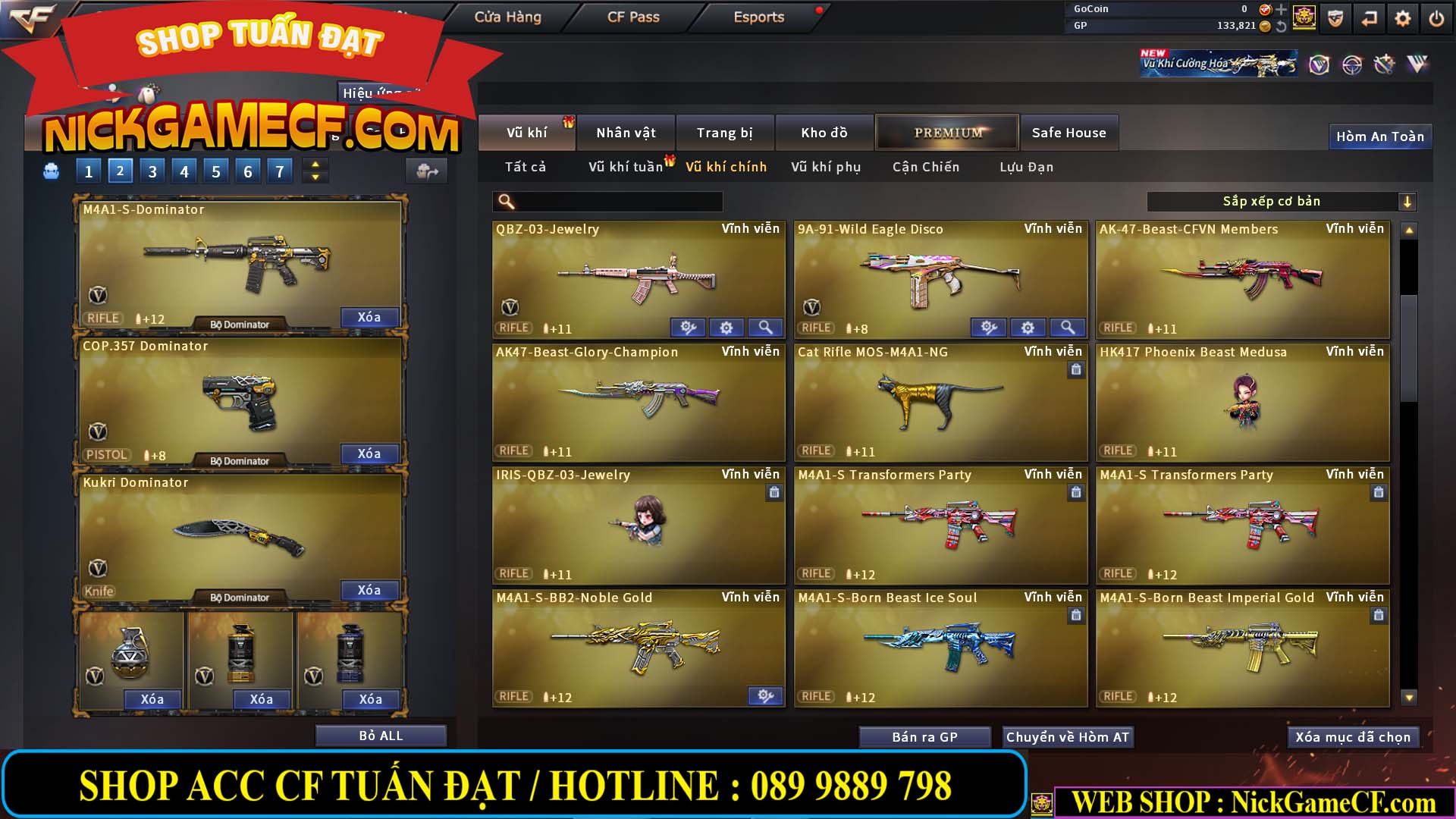 MÃ CF14958 - GIÁ : 8999K - CHIẾN C4 - AI - ZOM THỦ - 61 VIP - VIP7