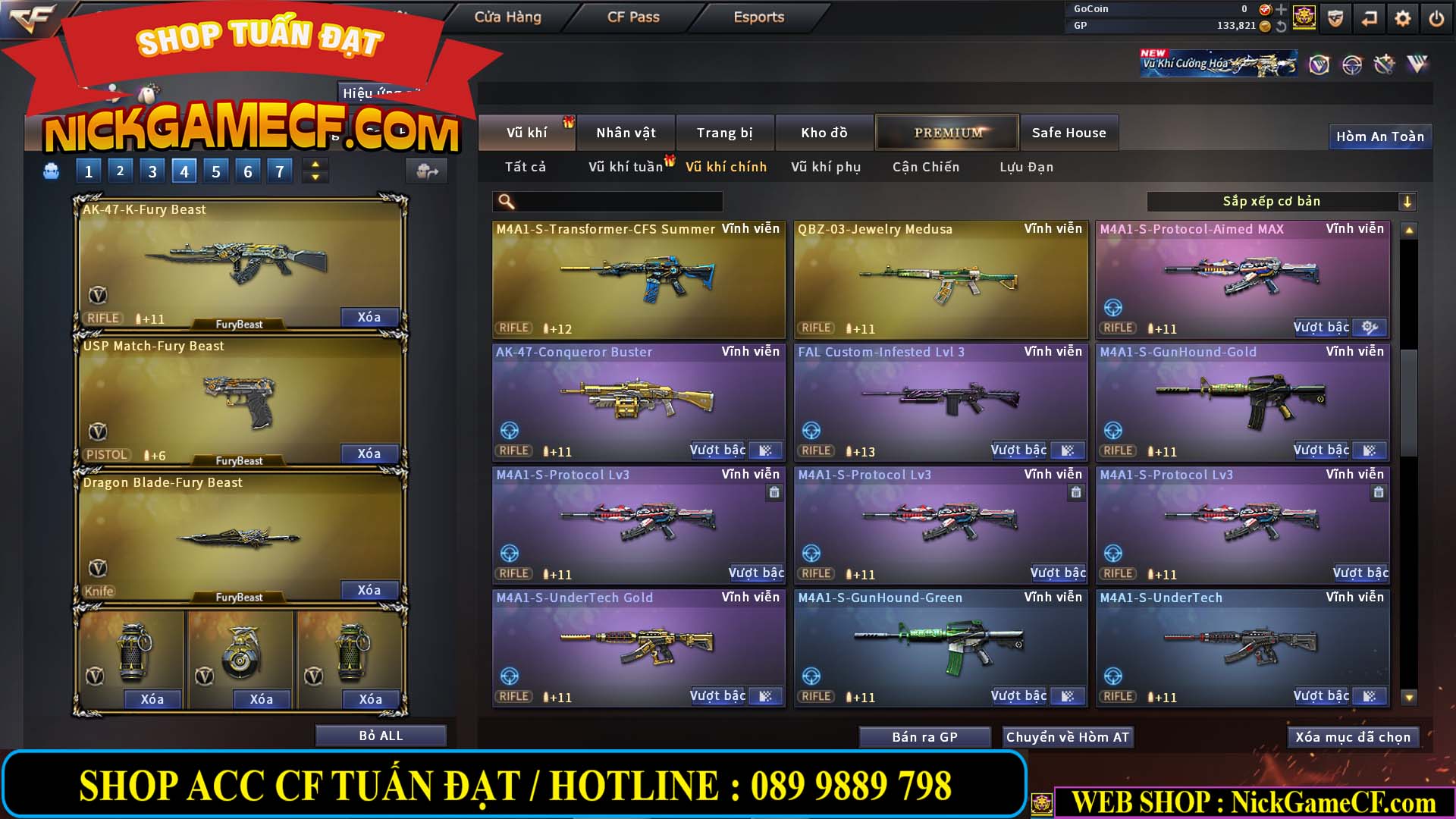 MÃ CF14958 - GIÁ : 8999K - CHIẾN C4 - AI - ZOM THỦ - 61 VIP - VIP7