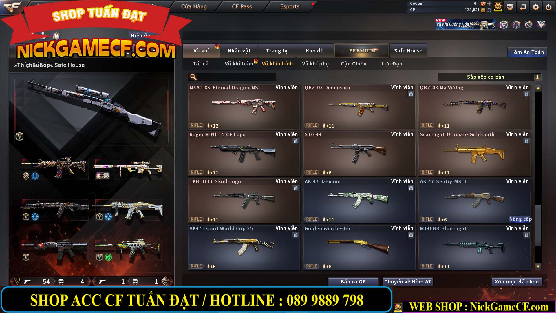 MÃ CF14958 - GIÁ : 8999K - CHIẾN C4 - AI - ZOM THỦ - 61 VIP - VIP7