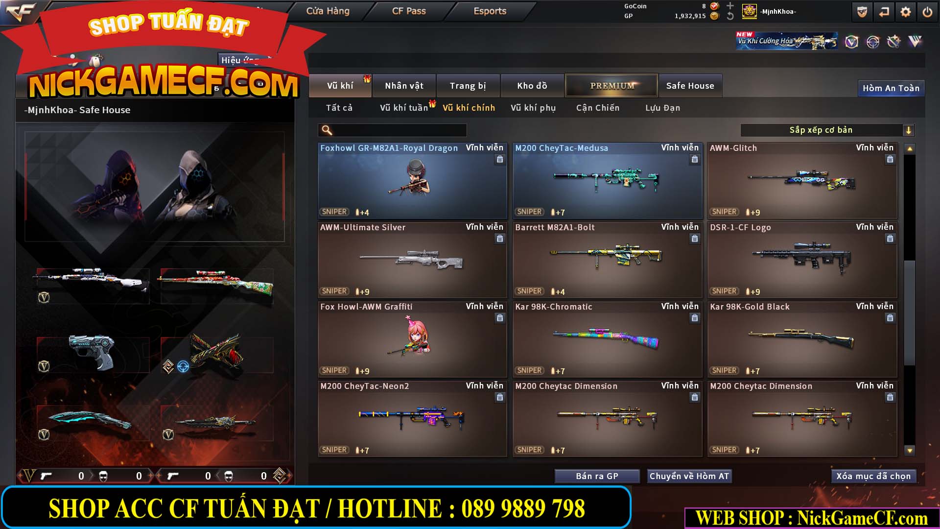 MÃ CF14958 - GIÁ : 8999K - CHIẾN C4 - AI - ZOM THỦ - 61 VIP - VIP7