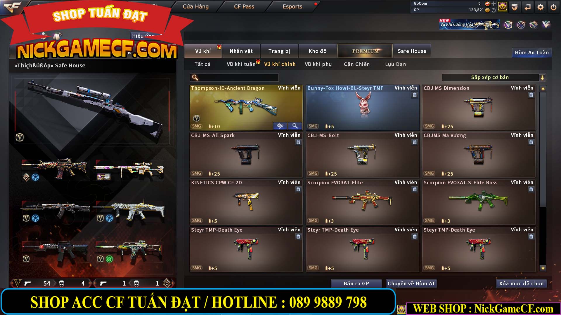 MÃ CF14958 - GIÁ : 8999K - CHIẾN C4 - AI - ZOM THỦ - 61 VIP - VIP7