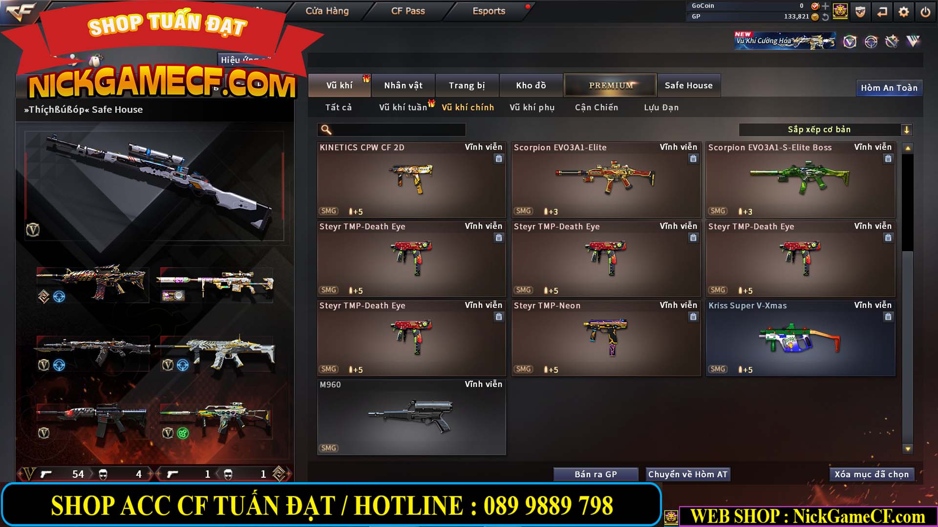 MÃ CF14958 - GIÁ : 8999K - CHIẾN C4 - AI - ZOM THỦ - 61 VIP - VIP7