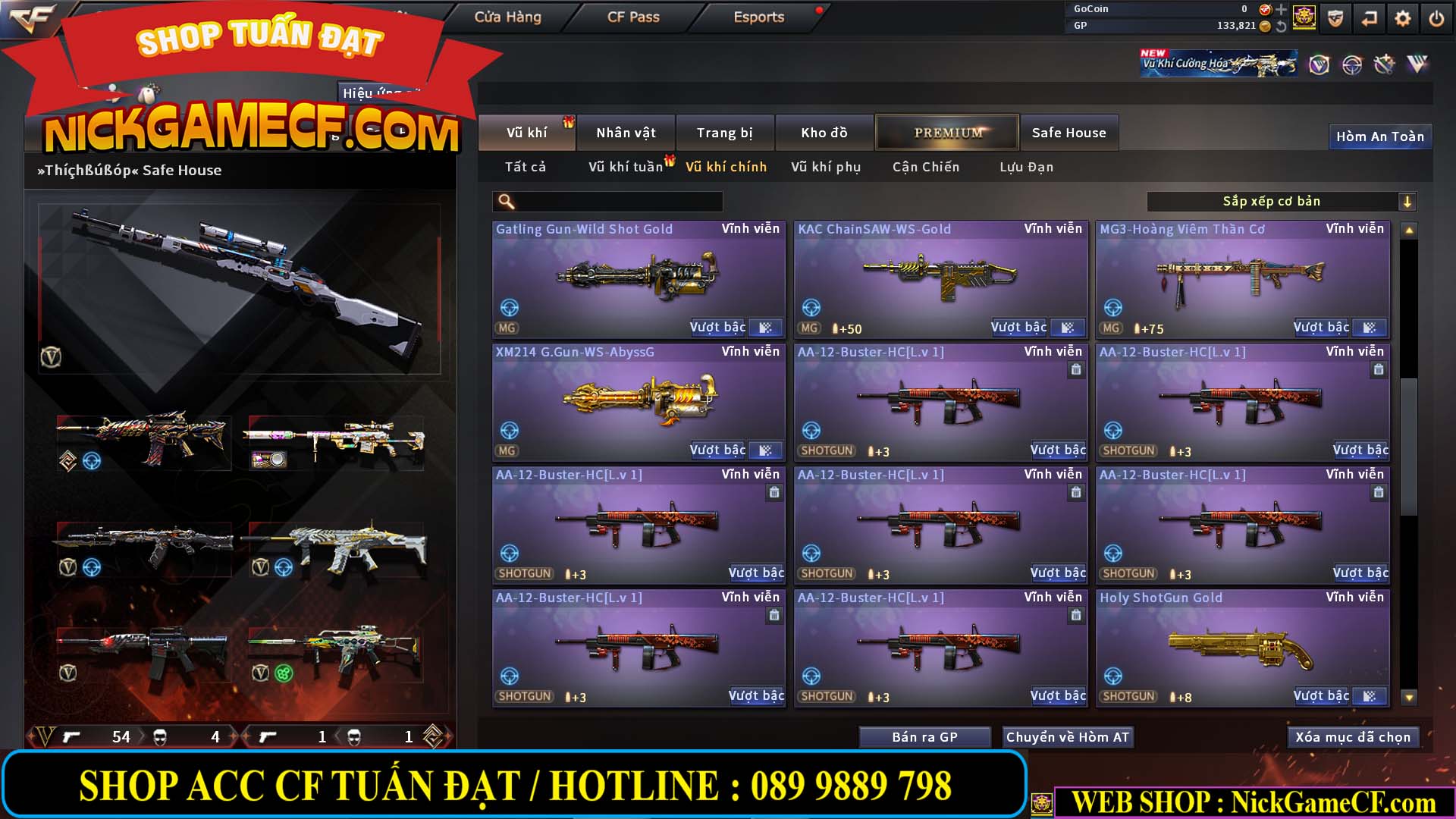 MÃ CF14958 - GIÁ : 8999K - CHIẾN C4 - AI - ZOM THỦ - 61 VIP - VIP7