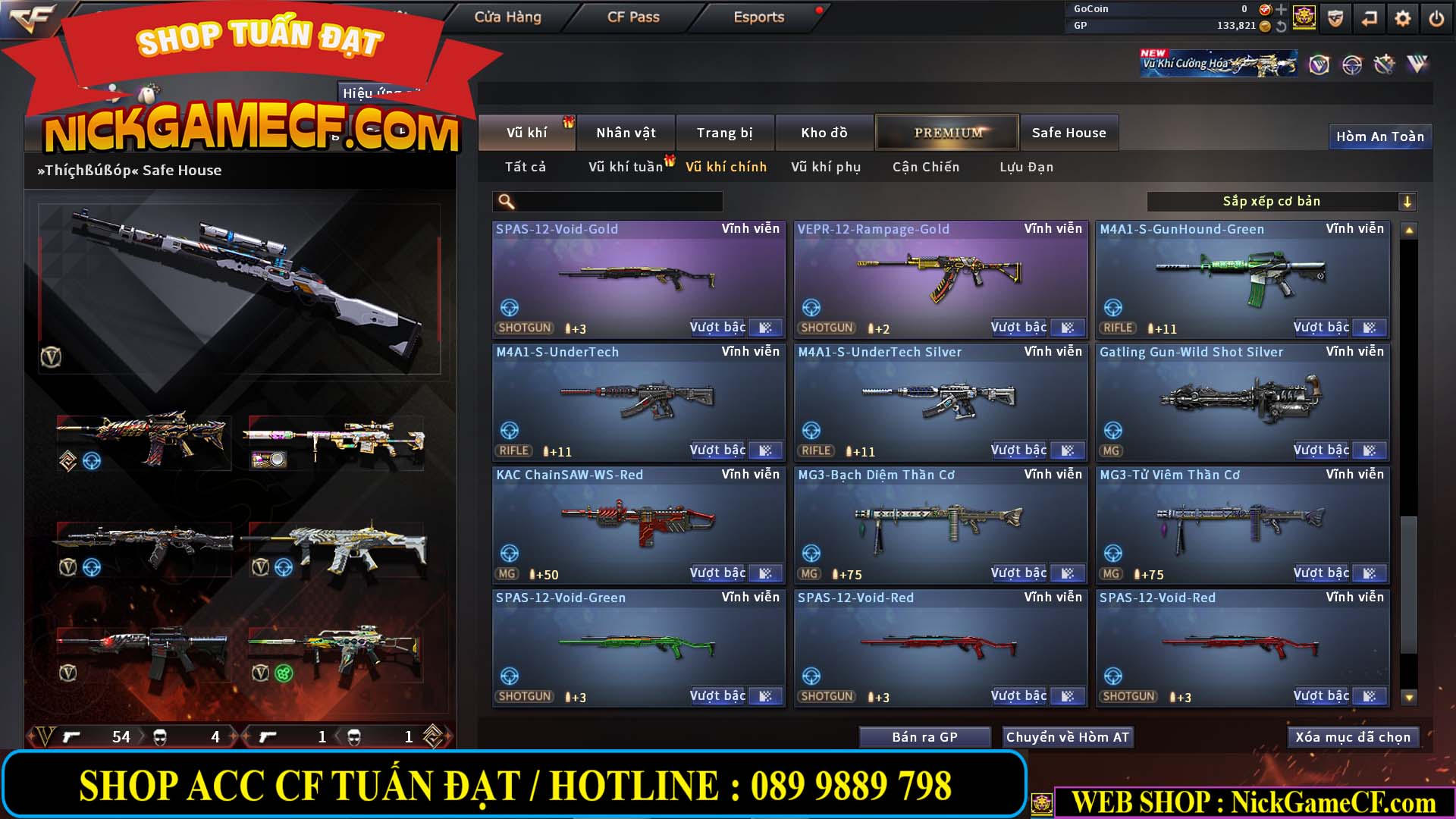 MÃ CF14958 - GIÁ : 8999K - CHIẾN C4 - AI - ZOM THỦ - 61 VIP - VIP7