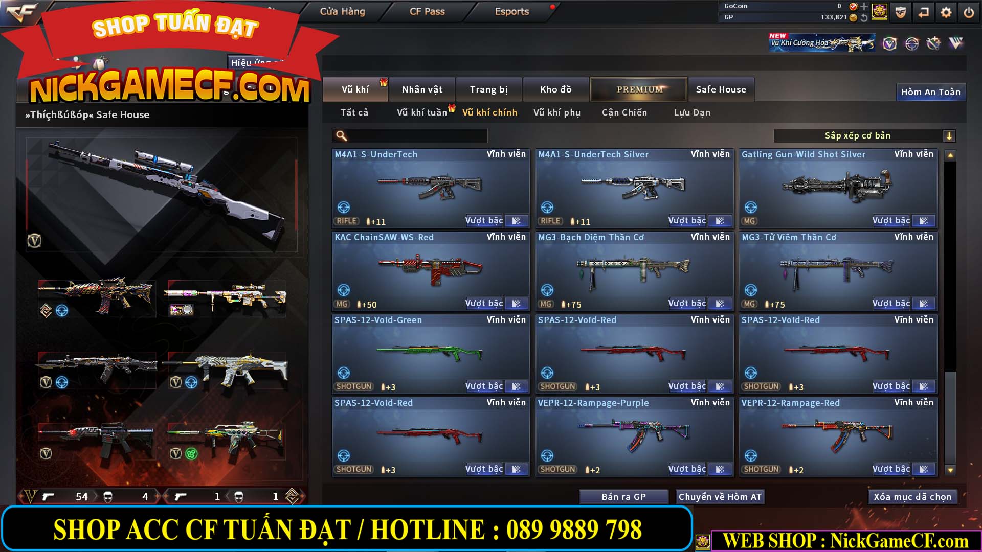 MÃ CF14958 - GIÁ : 8999K - CHIẾN C4 - AI - ZOM THỦ - 61 VIP - VIP7