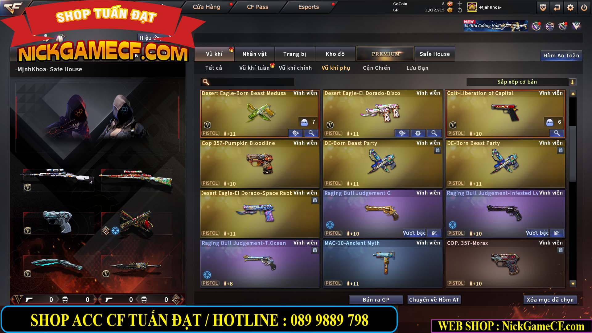 MÃ CF14958 - GIÁ : 8999K - CHIẾN C4 - AI - ZOM THỦ - 61 VIP - VIP7