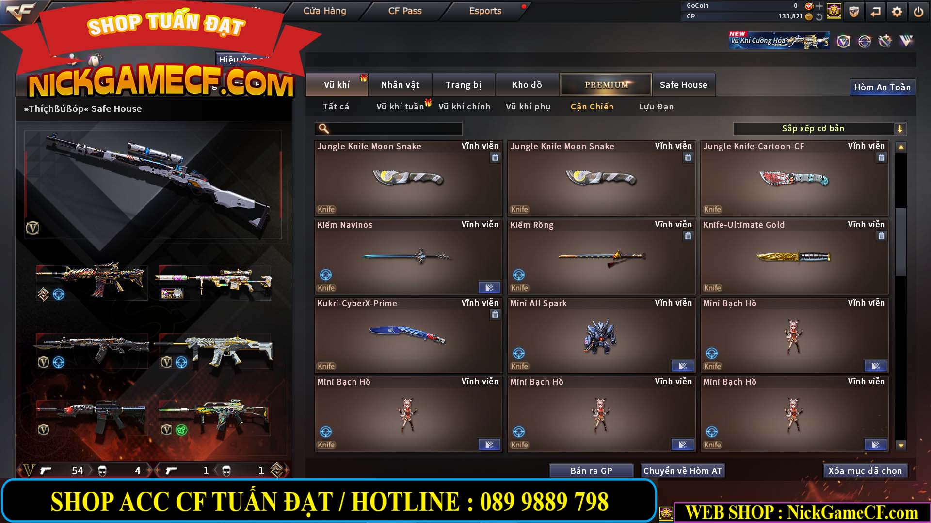 MÃ CF14958 - GIÁ : 8999K - CHIẾN C4 - AI - ZOM THỦ - 61 VIP - VIP7