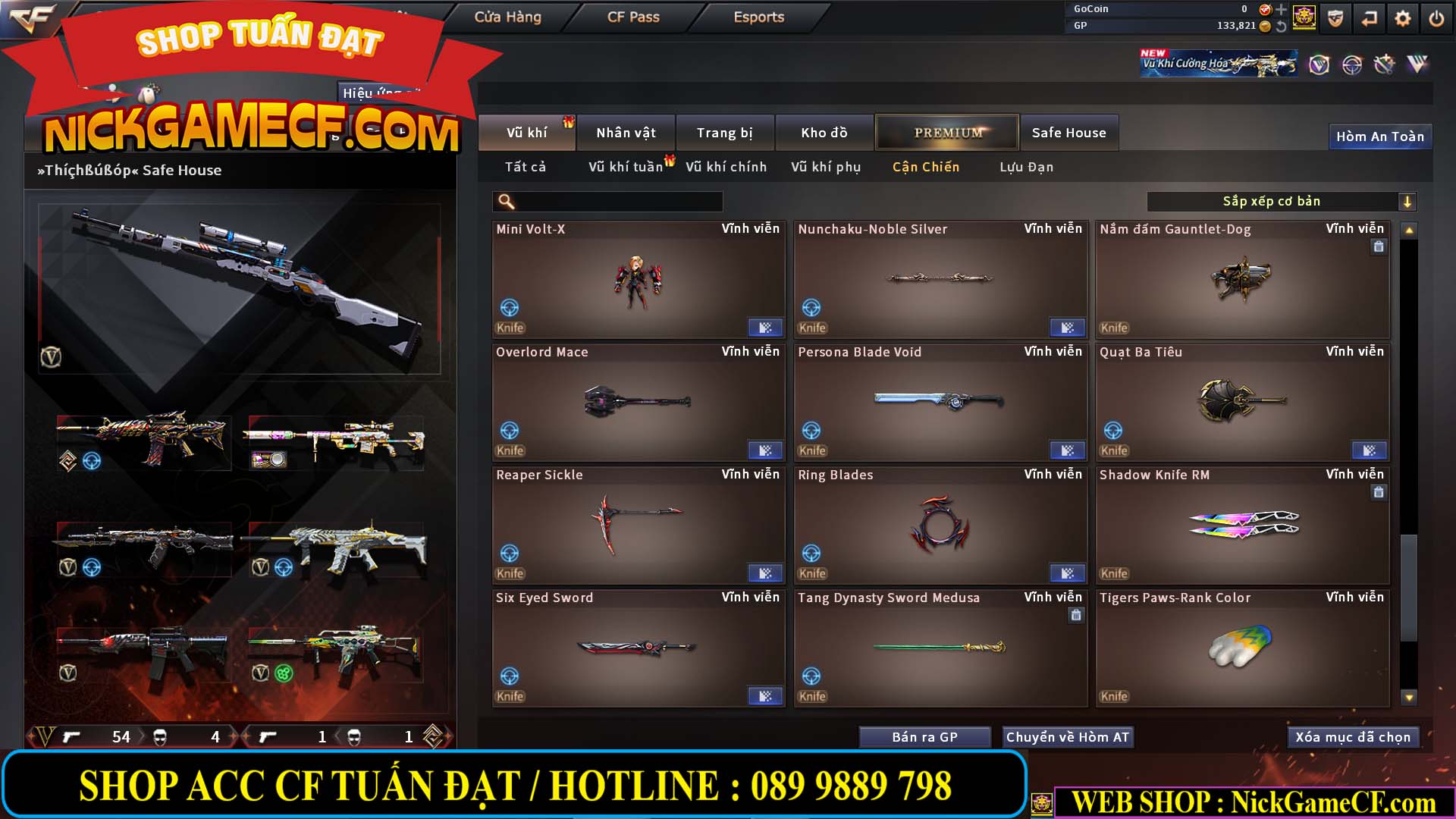 MÃ CF14958 - GIÁ : 8999K - CHIẾN C4 - AI - ZOM THỦ - 61 VIP - VIP7