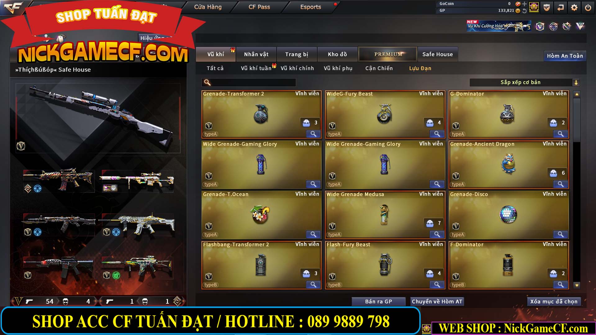 MÃ CF14958 - GIÁ : 8999K - CHIẾN C4 - AI - ZOM THỦ - 61 VIP - VIP7