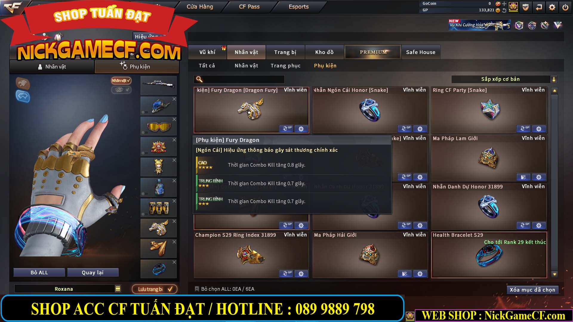 MÃ CF14958 - GIÁ : 8999K - CHIẾN C4 - AI - ZOM THỦ - 61 VIP - VIP7