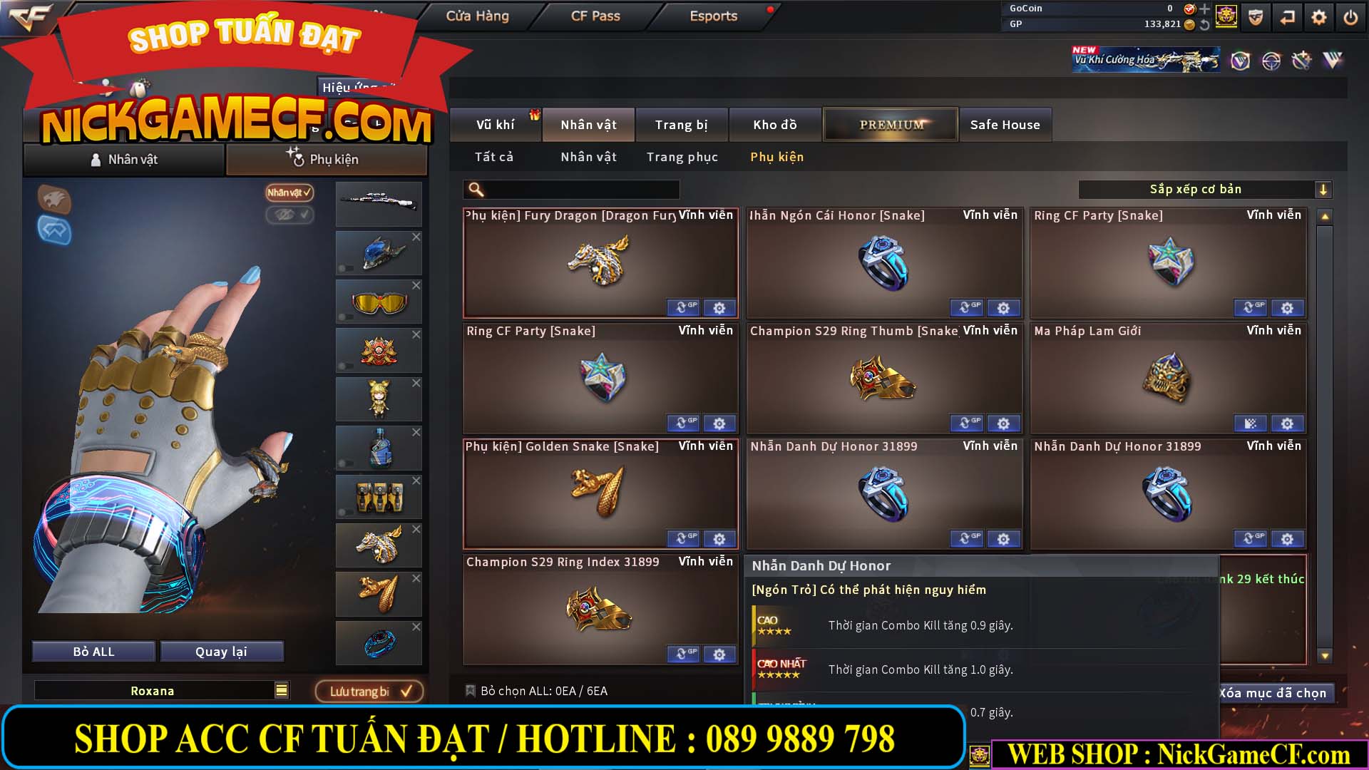 MÃ CF14958 - GIÁ : 8999K - CHIẾN C4 - AI - ZOM THỦ - 61 VIP - VIP7