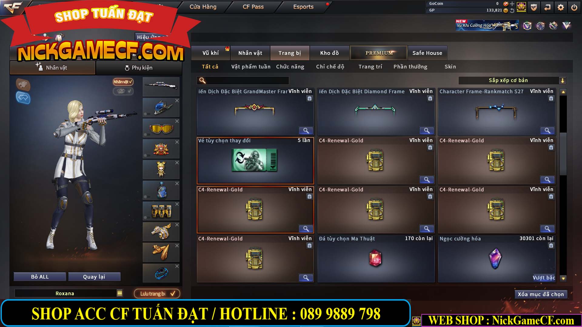 MÃ CF14958 - GIÁ : 8999K - CHIẾN C4 - AI - ZOM THỦ - 61 VIP - VIP7