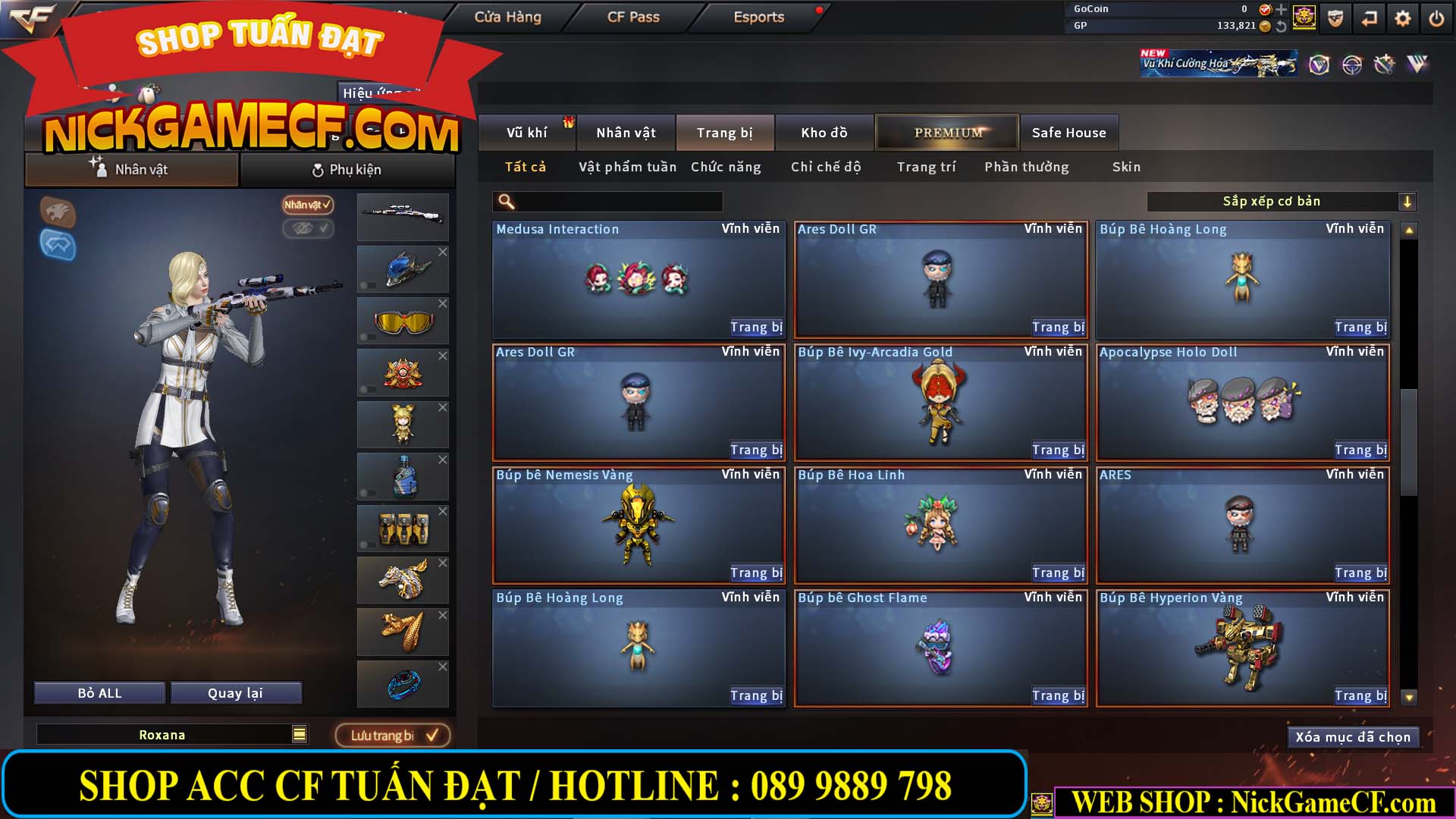 MÃ CF14958 - GIÁ : 8999K - CHIẾN C4 - AI - ZOM THỦ - 61 VIP - VIP7