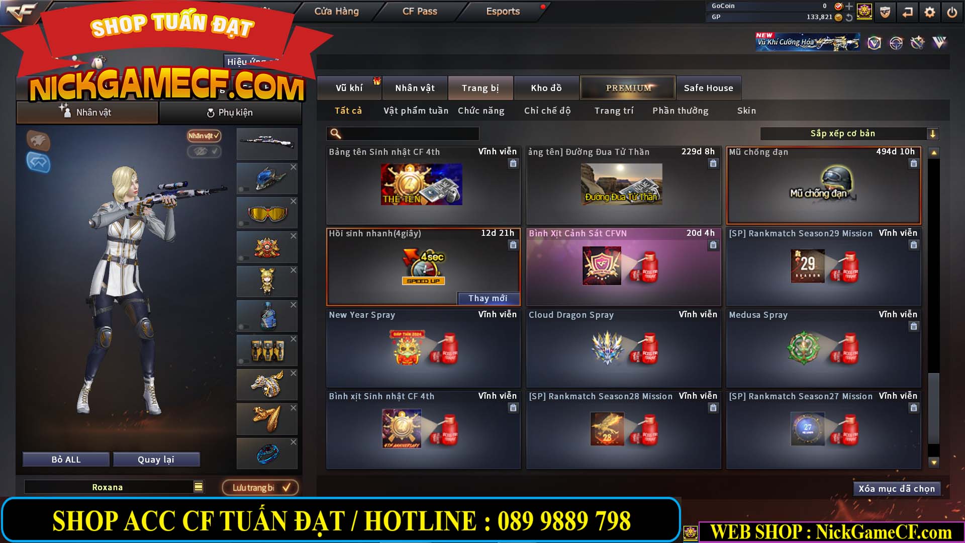 MÃ CF14958 - GIÁ : 8999K - CHIẾN C4 - AI - ZOM THỦ - 61 VIP - VIP7