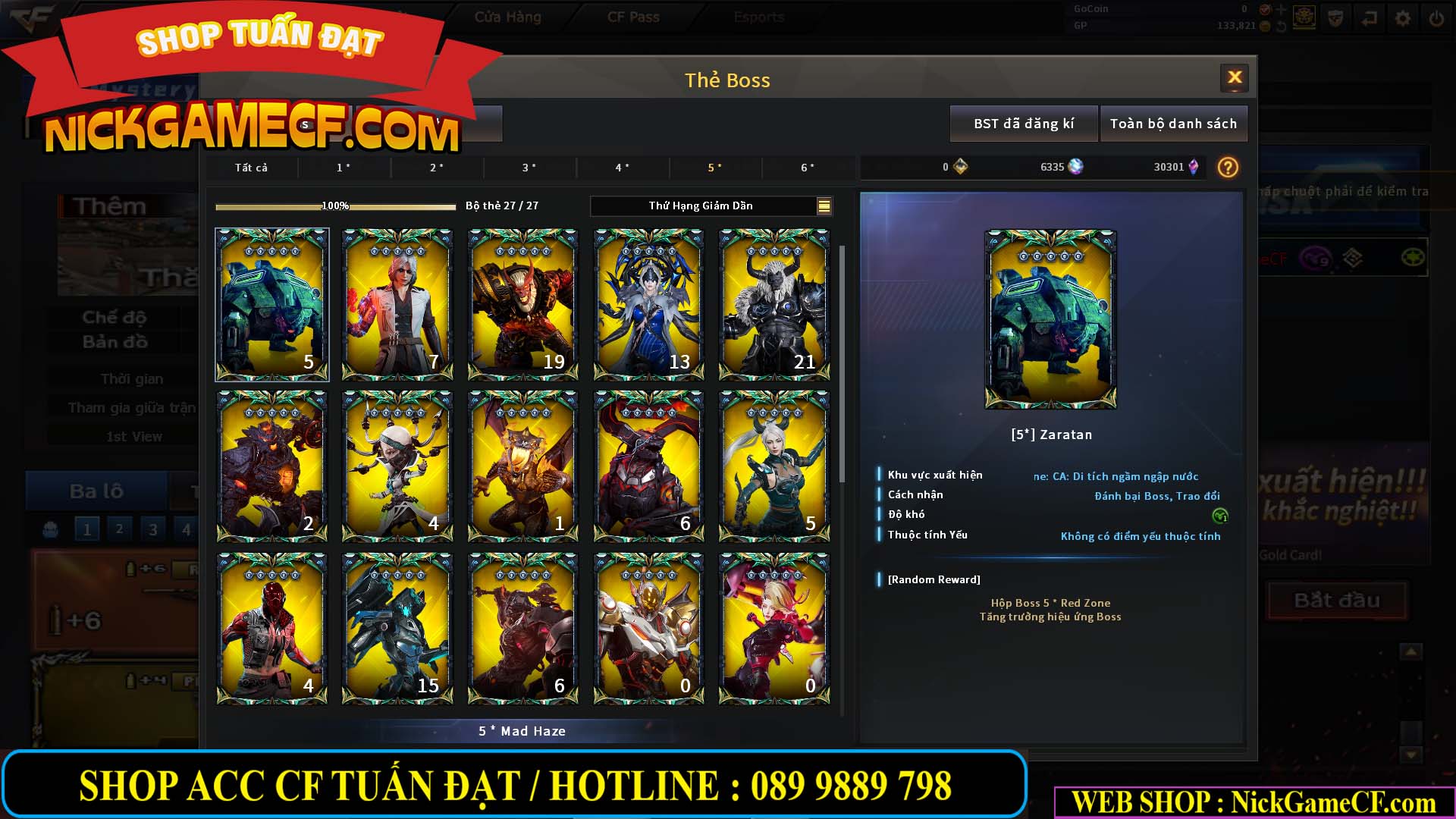 MÃ CF14958 - GIÁ : 8999K - CHIẾN C4 - AI - ZOM THỦ - 61 VIP - VIP7