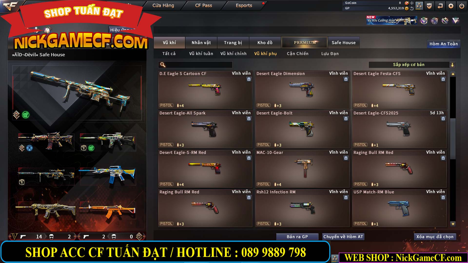 MÃ CF14959 - GIÁ : 3650K - CHIẾN C4 XỊN XÒ - 18 VIP - VIP5