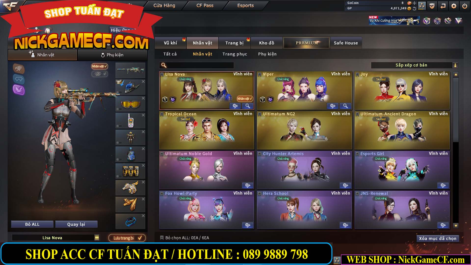 MÃ CF14959 - GIÁ : 3650K - CHIẾN C4 XỊN XÒ - 18 VIP - VIP5