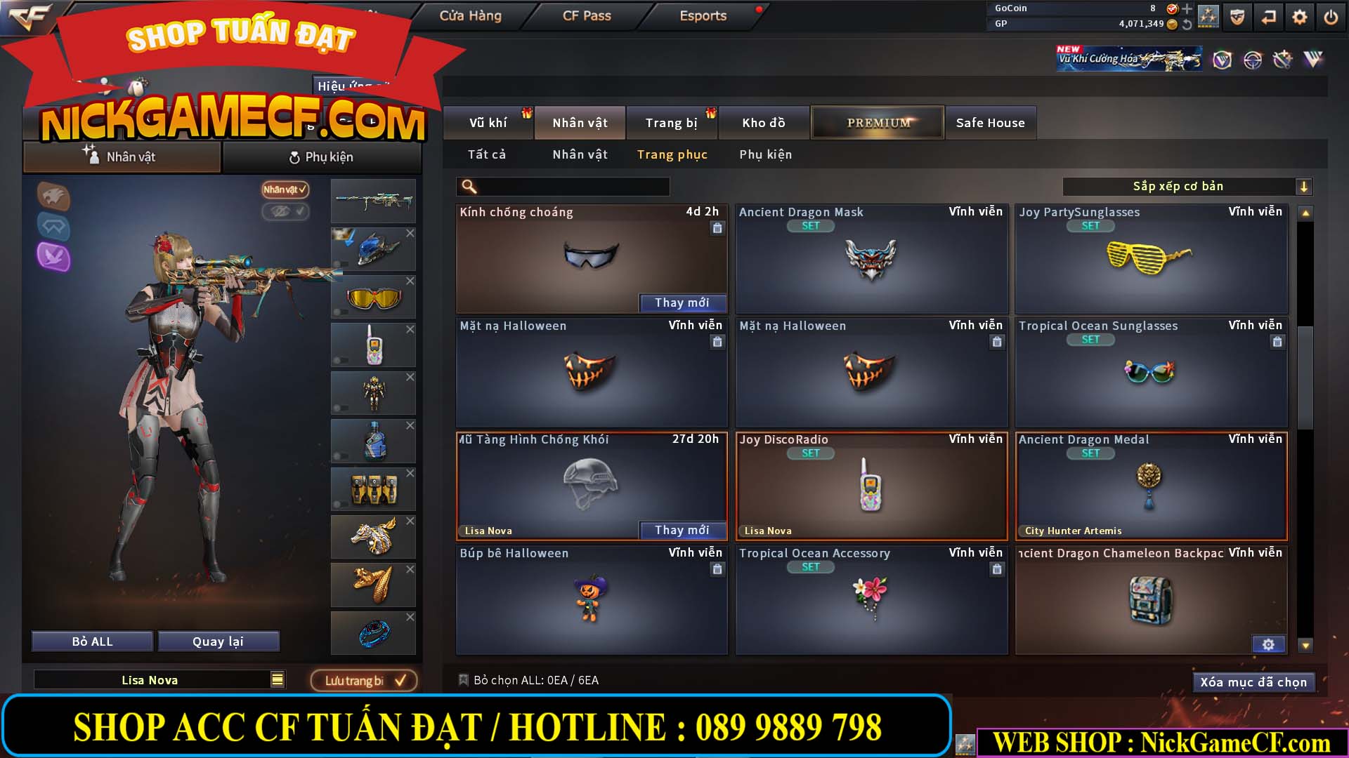 MÃ CF14959 - GIÁ : 3650K - CHIẾN C4 XỊN XÒ - 18 VIP - VIP5