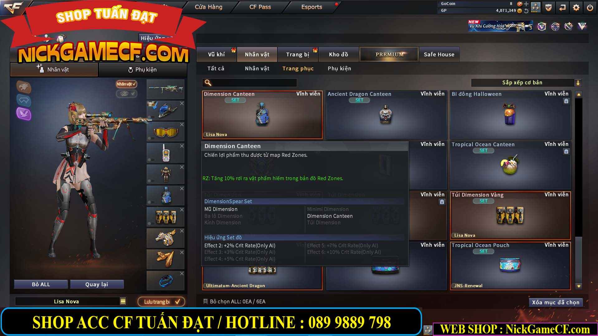 MÃ CF14959 - GIÁ : 3650K - CHIẾN C4 XỊN XÒ - 18 VIP - VIP5