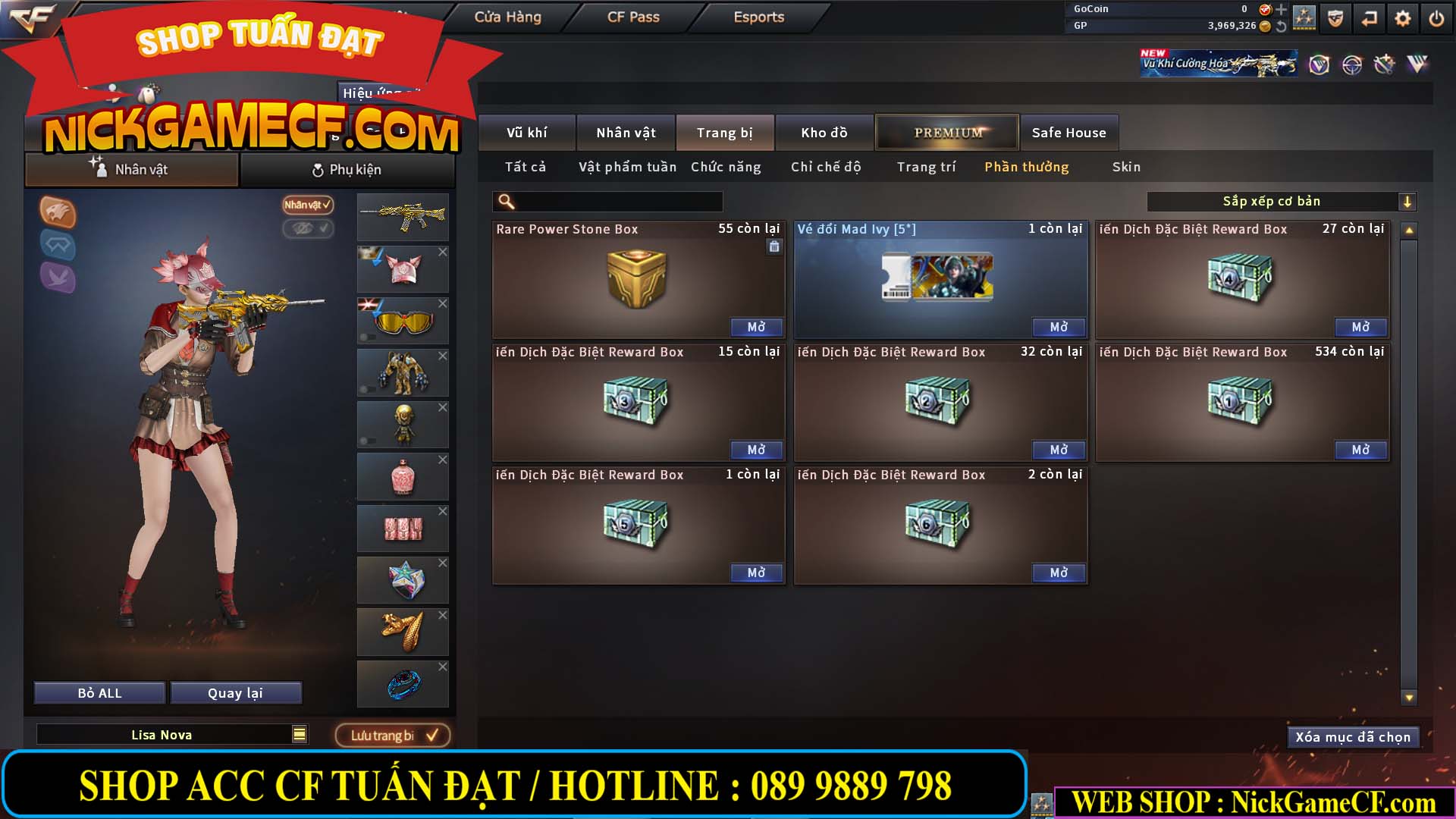 MÃ CF14959 - GIÁ : 3650K - CHIẾN C4 XỊN XÒ - 18 VIP - VIP5