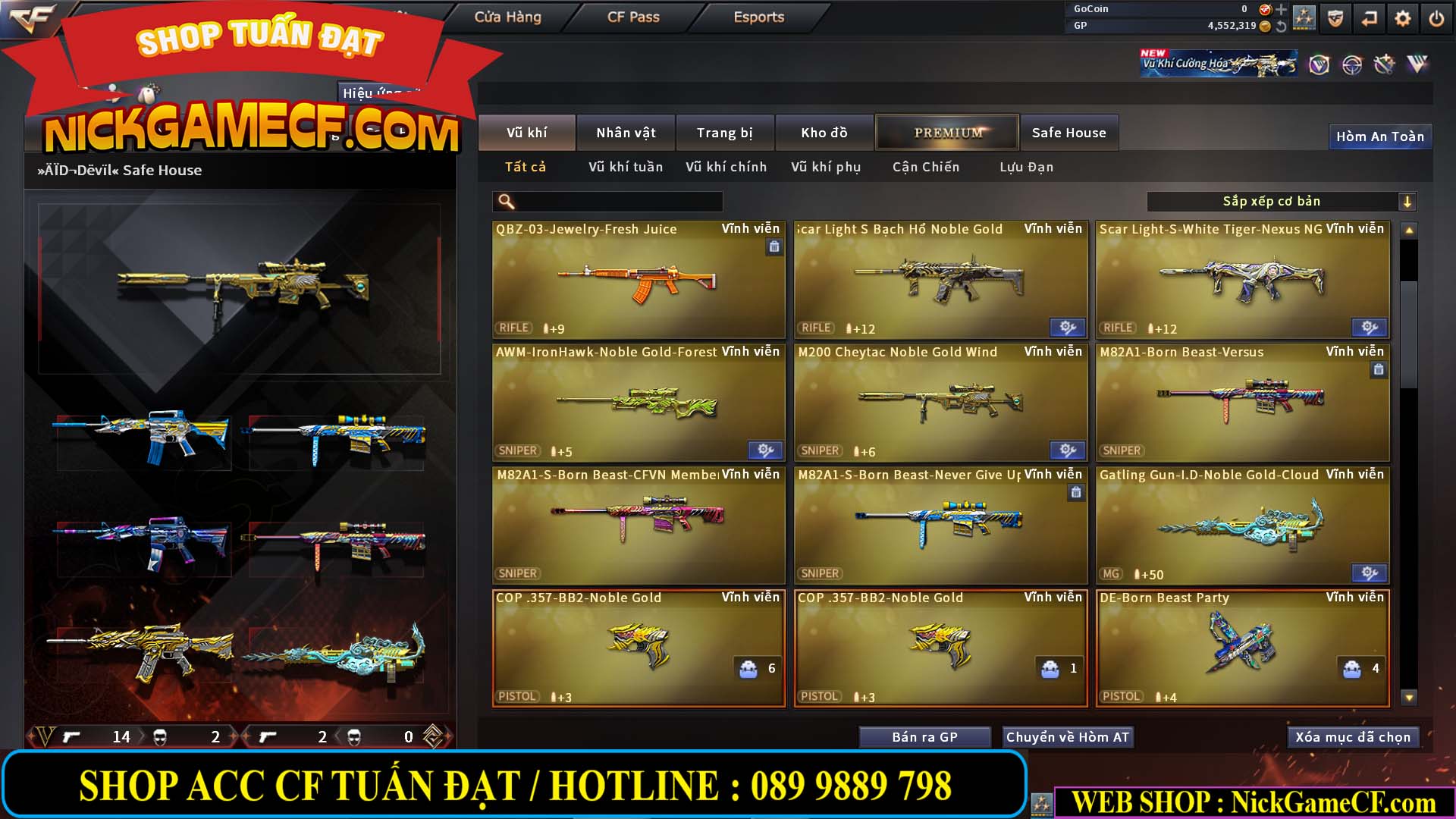 MÃ CF14959 - GIÁ : 3650K - CHIẾN C4 XỊN XÒ - 18 VIP - VIP5