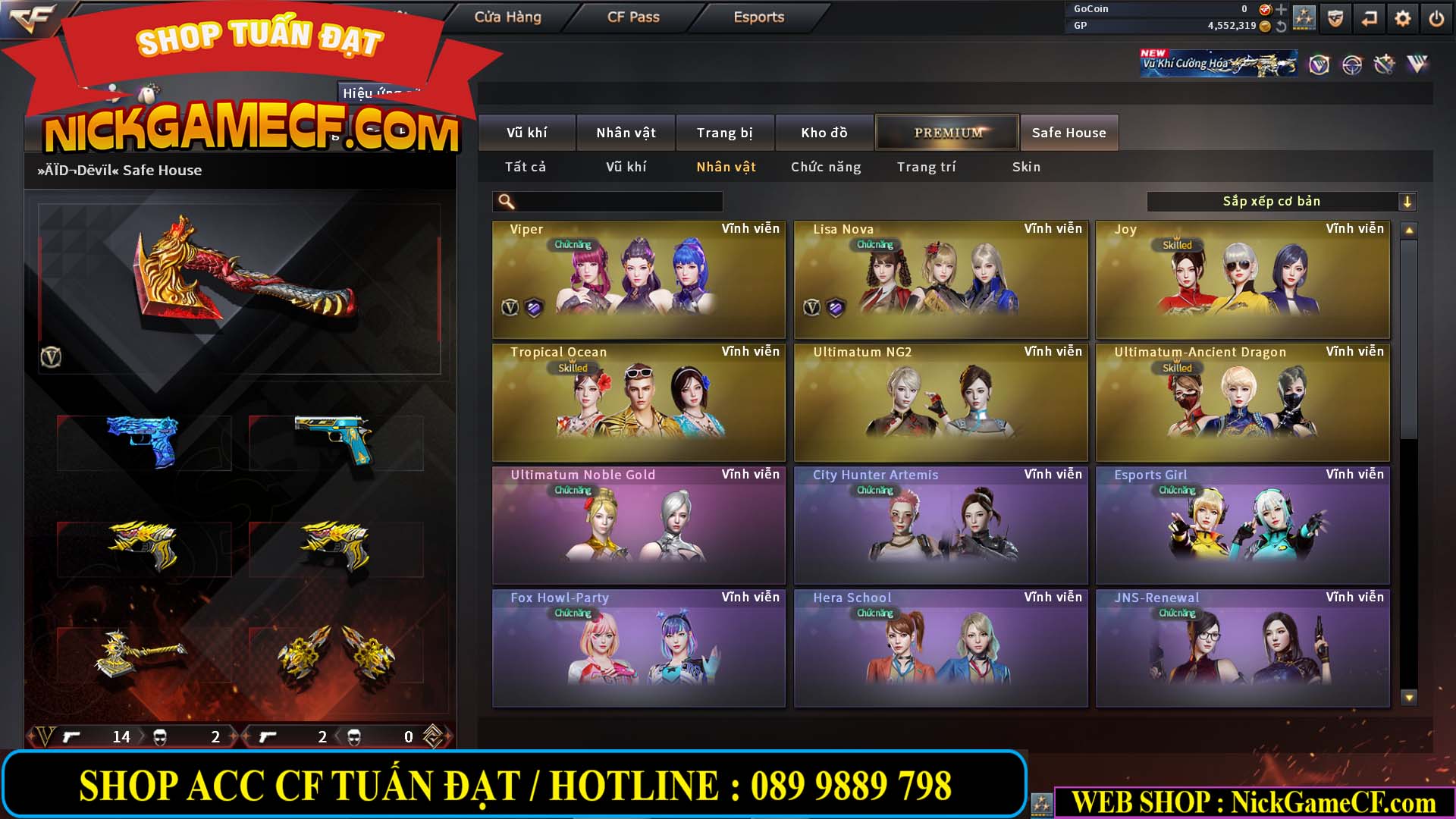 MÃ CF14959 - GIÁ : 3650K - CHIẾN C4 XỊN XÒ - 18 VIP - VIP5