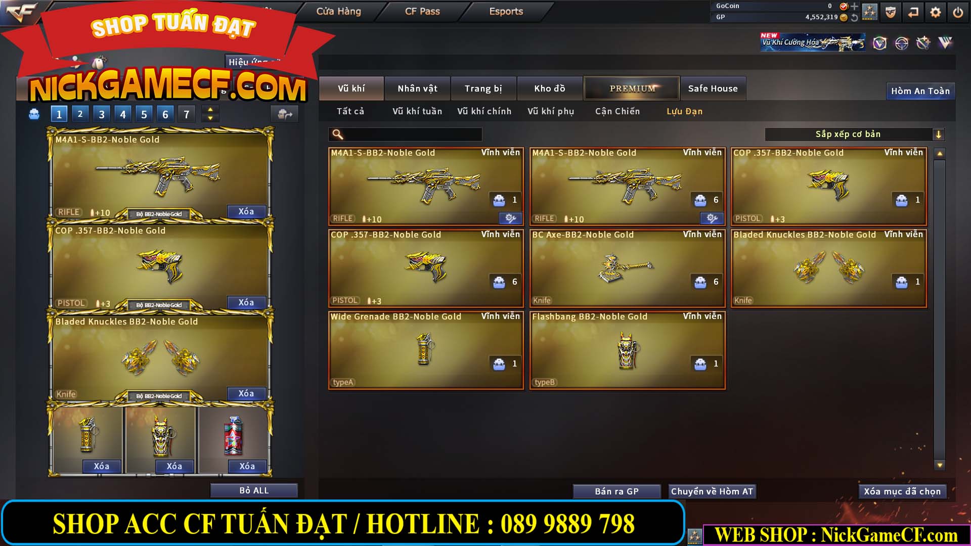 MÃ CF14959 - GIÁ : 3650K - CHIẾN C4 XỊN XÒ - 18 VIP - VIP5