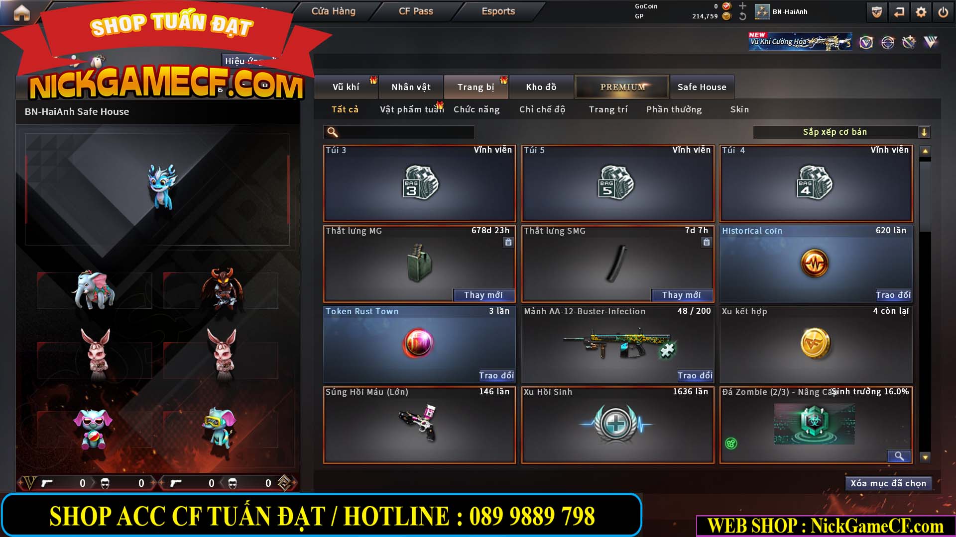 MÃ CF14960 - GIÁ : 2999K - CHIẾN ZOM SIÊU CUTE - GẦN VIP5