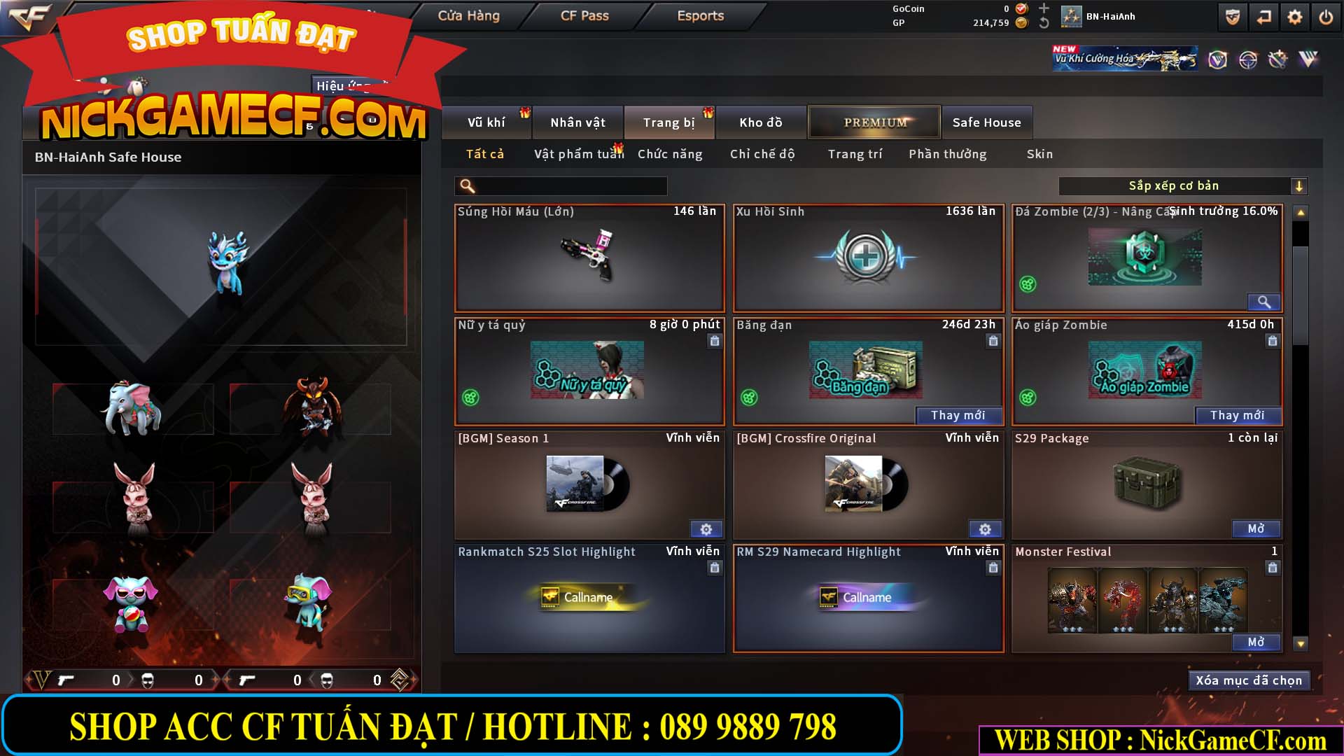 MÃ CF14960 - GIÁ : 2999K - CHIẾN ZOM SIÊU CUTE - GẦN VIP5