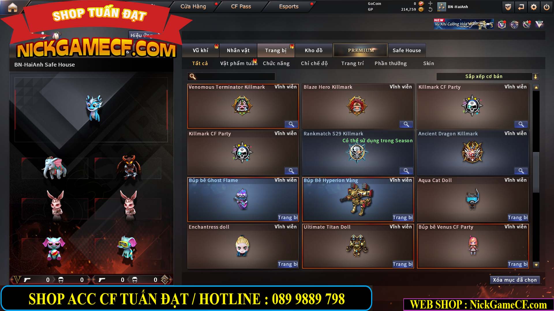 MÃ CF14960 - GIÁ : 2999K - CHIẾN ZOM SIÊU CUTE - GẦN VIP5