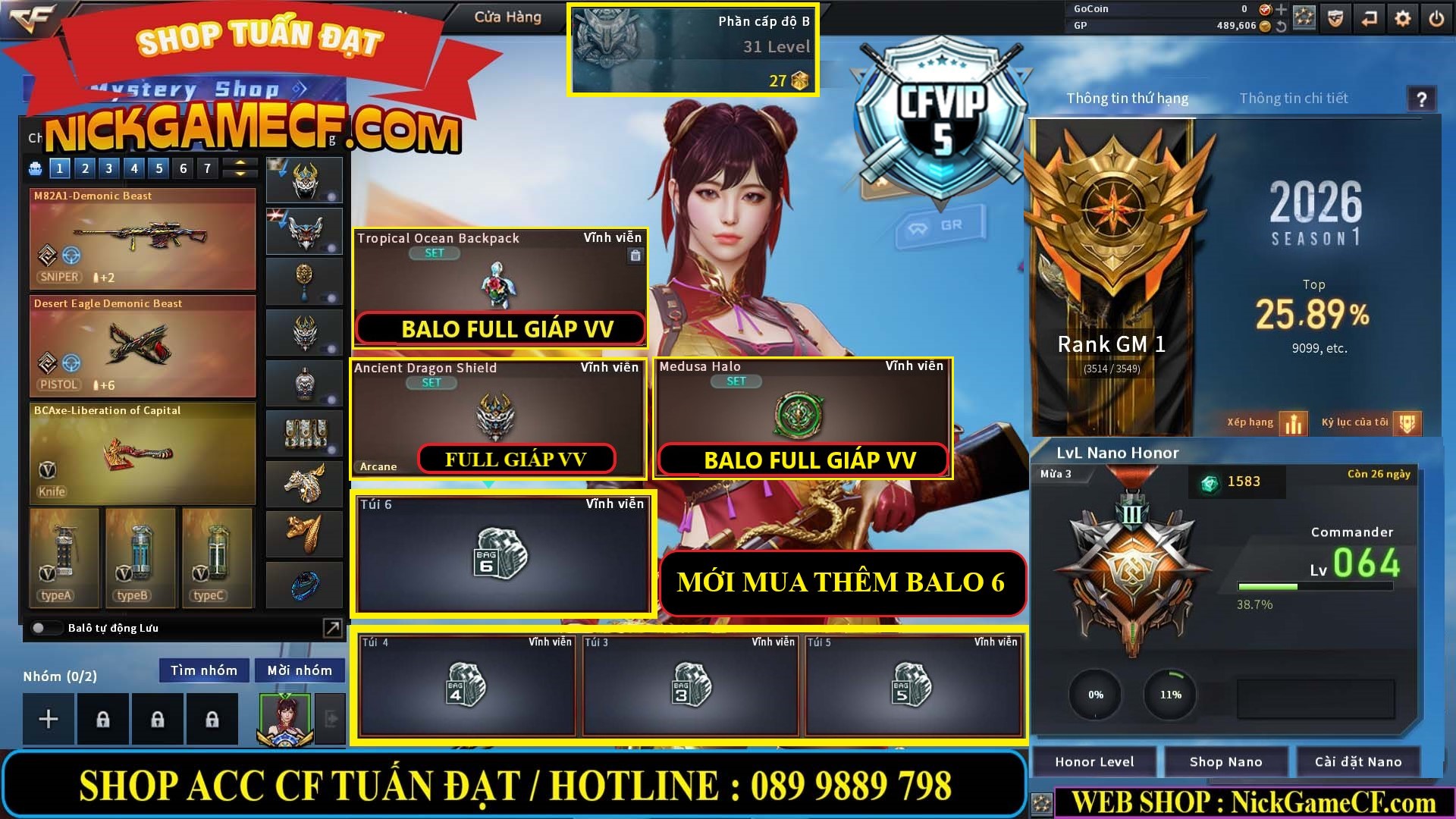 MÃ CF14962 - GIÁ : 2999K - CHIẾN C4 SIÊU XINH - 23 VIP - VIP5