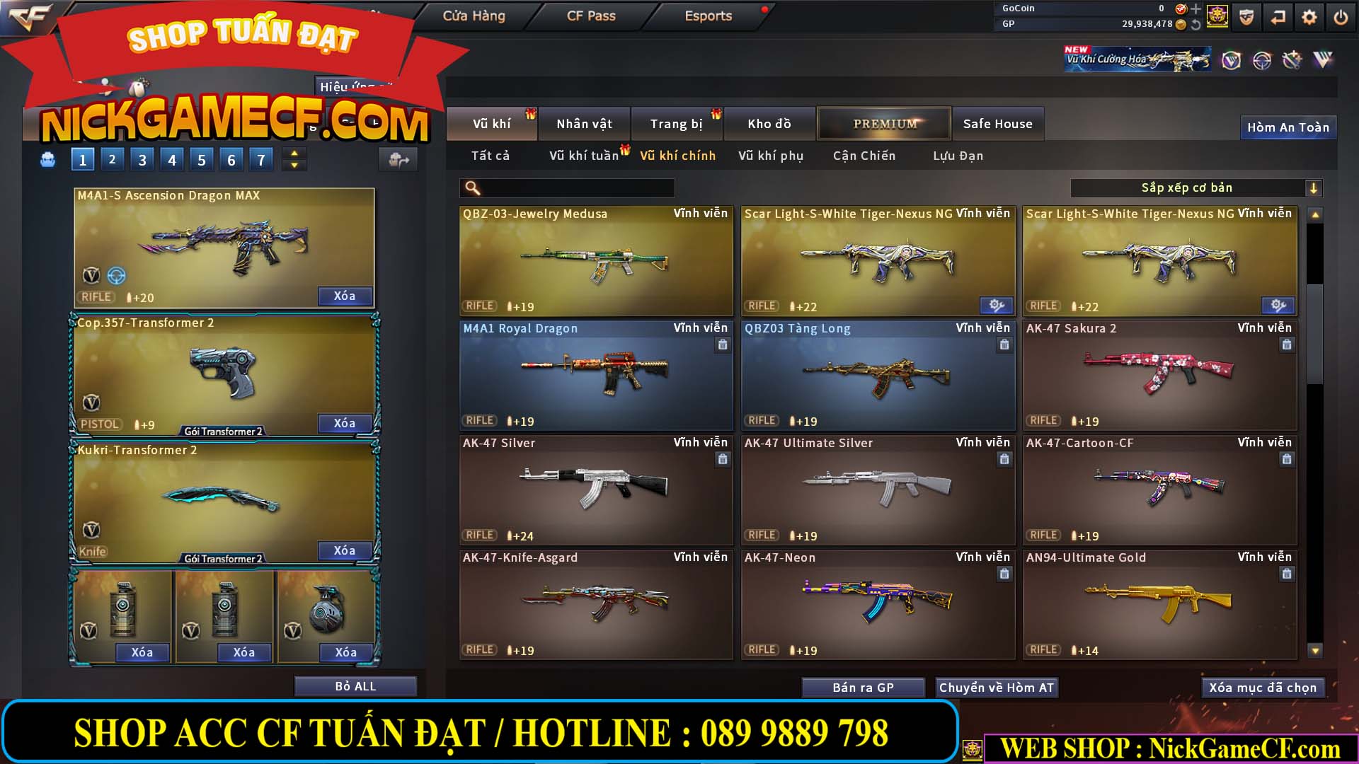 MÃ CF14966 - GIÁ : 7M5 - CHIẾN ZOM + C4 - 62 VIP - VIP5