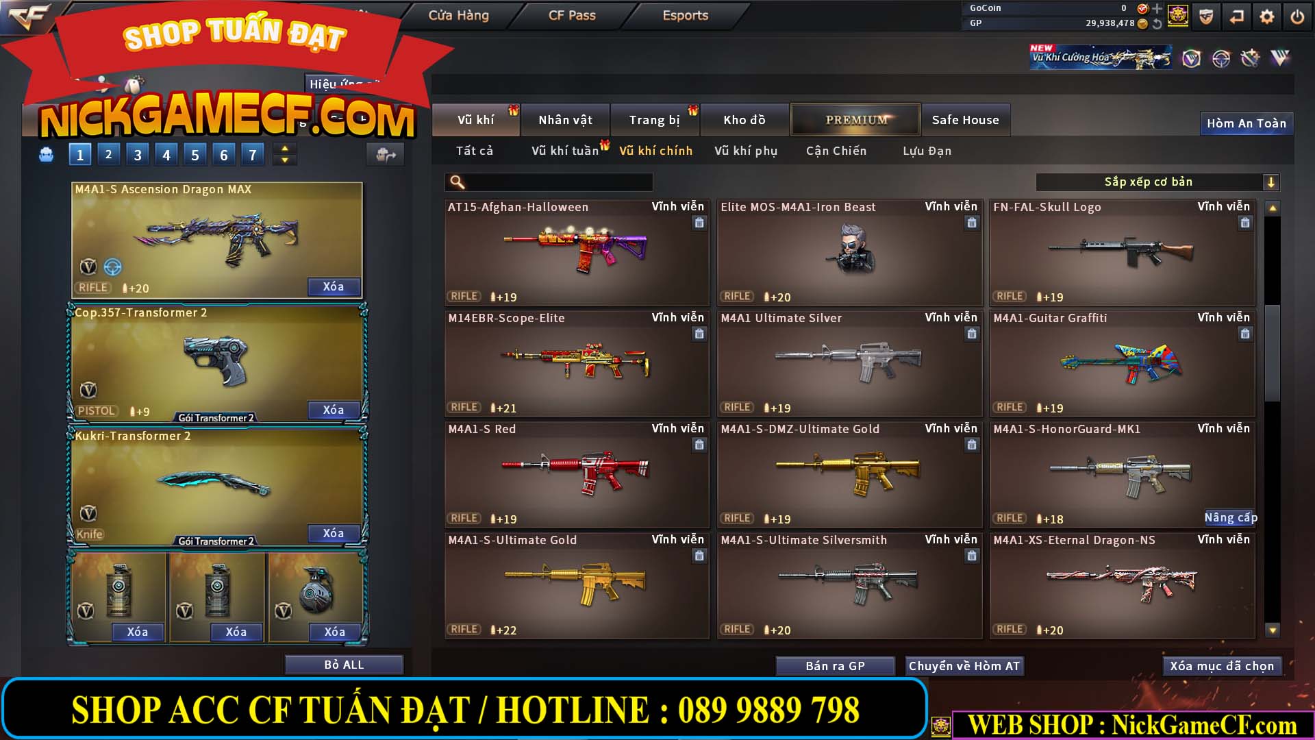 MÃ CF14966 - GIÁ : 7M5 - CHIẾN ZOM + C4 - 62 VIP - VIP5