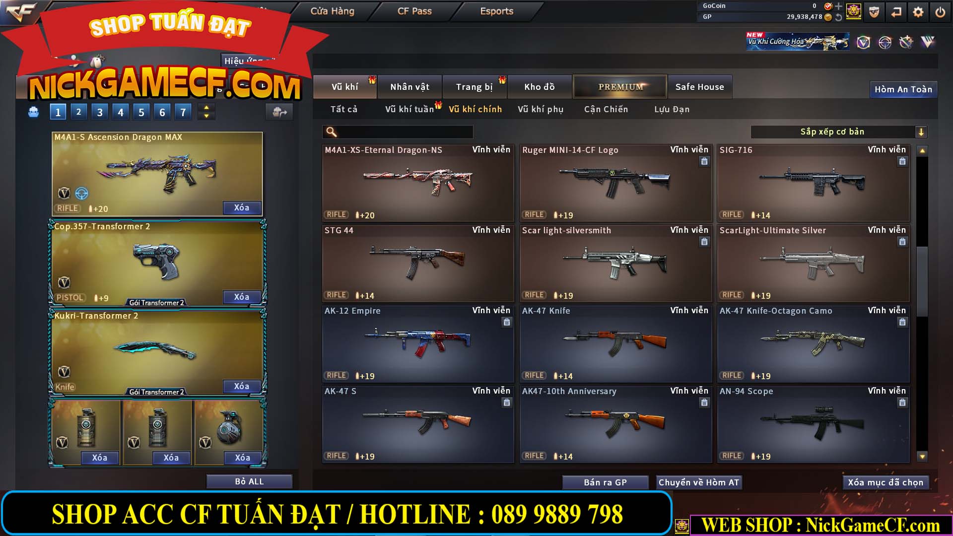 MÃ CF14966 - GIÁ : 7M5 - CHIẾN ZOM + C4 - 62 VIP - VIP5