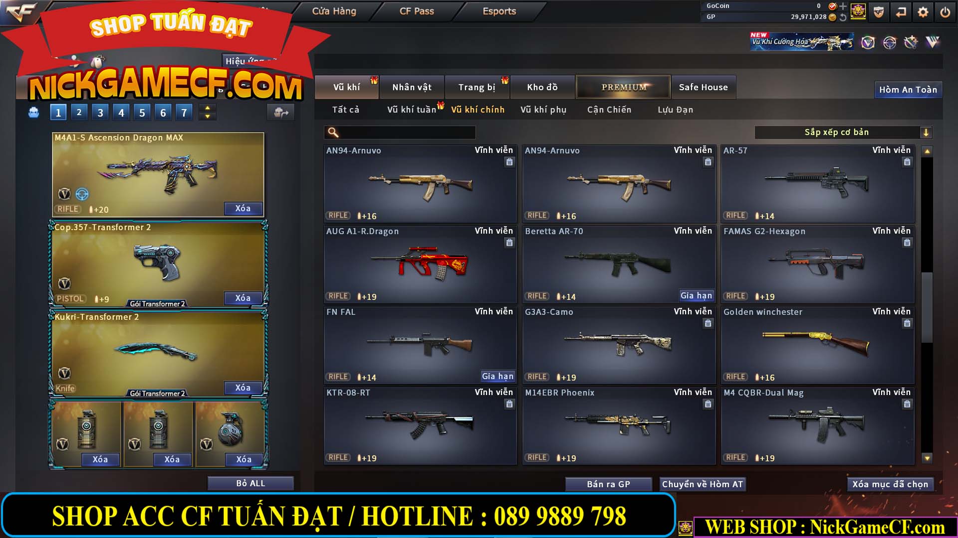 MÃ CF14966 - GIÁ : 7M5 - CHIẾN ZOM + C4 - 62 VIP - VIP5