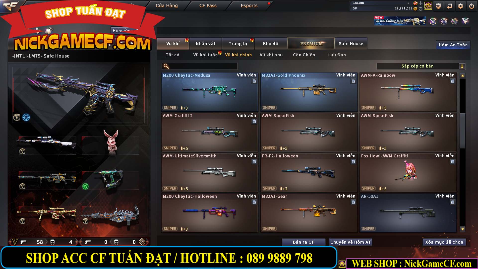 MÃ CF14966 - GIÁ : 7M5 - CHIẾN ZOM + C4 - 62 VIP - VIP5