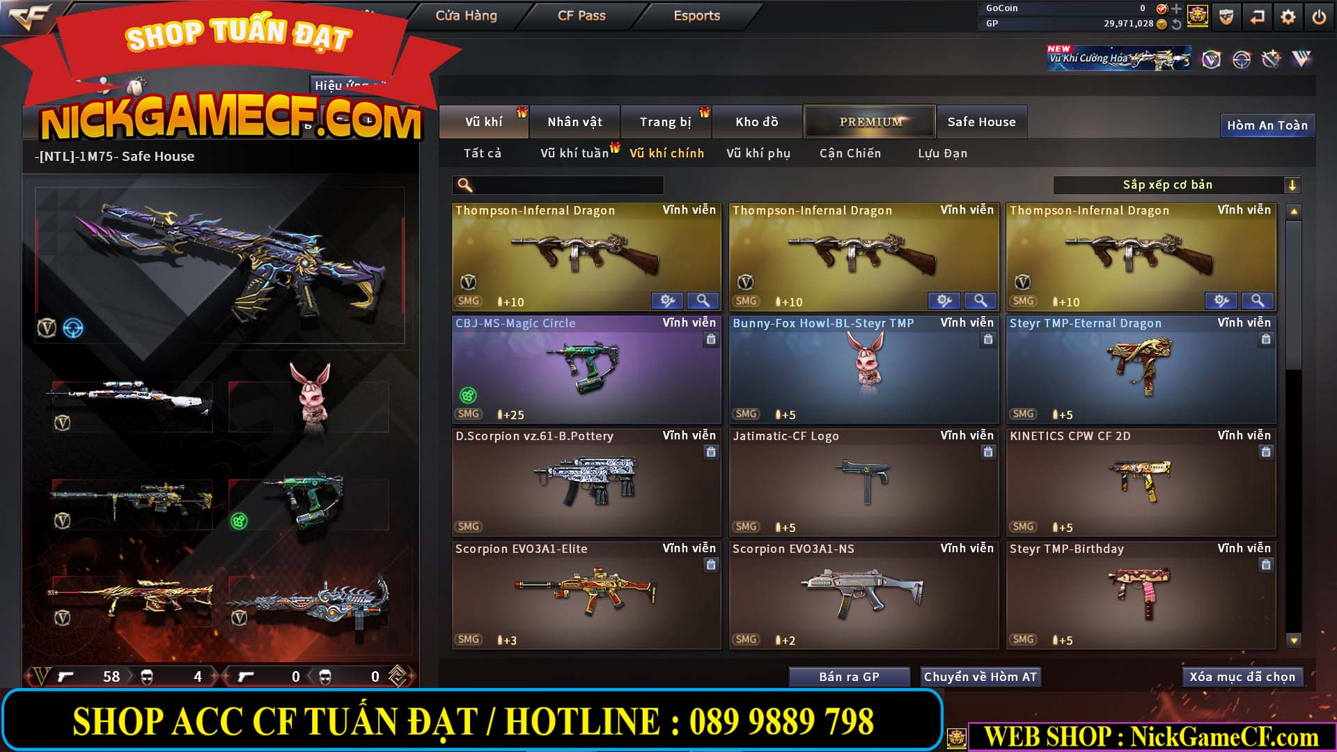 MÃ CF14966 - GIÁ : 7M5 - CHIẾN ZOM + C4 - 62 VIP - VIP5